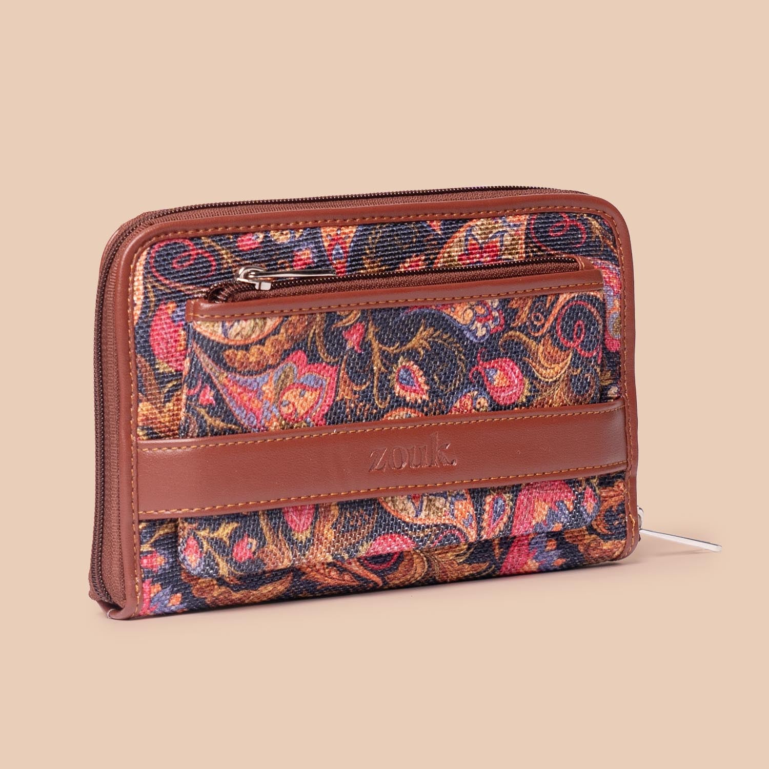 Taj Nakashi & Paisley Print - Flap Sling Bag & Classic Zipper Wallet Combo