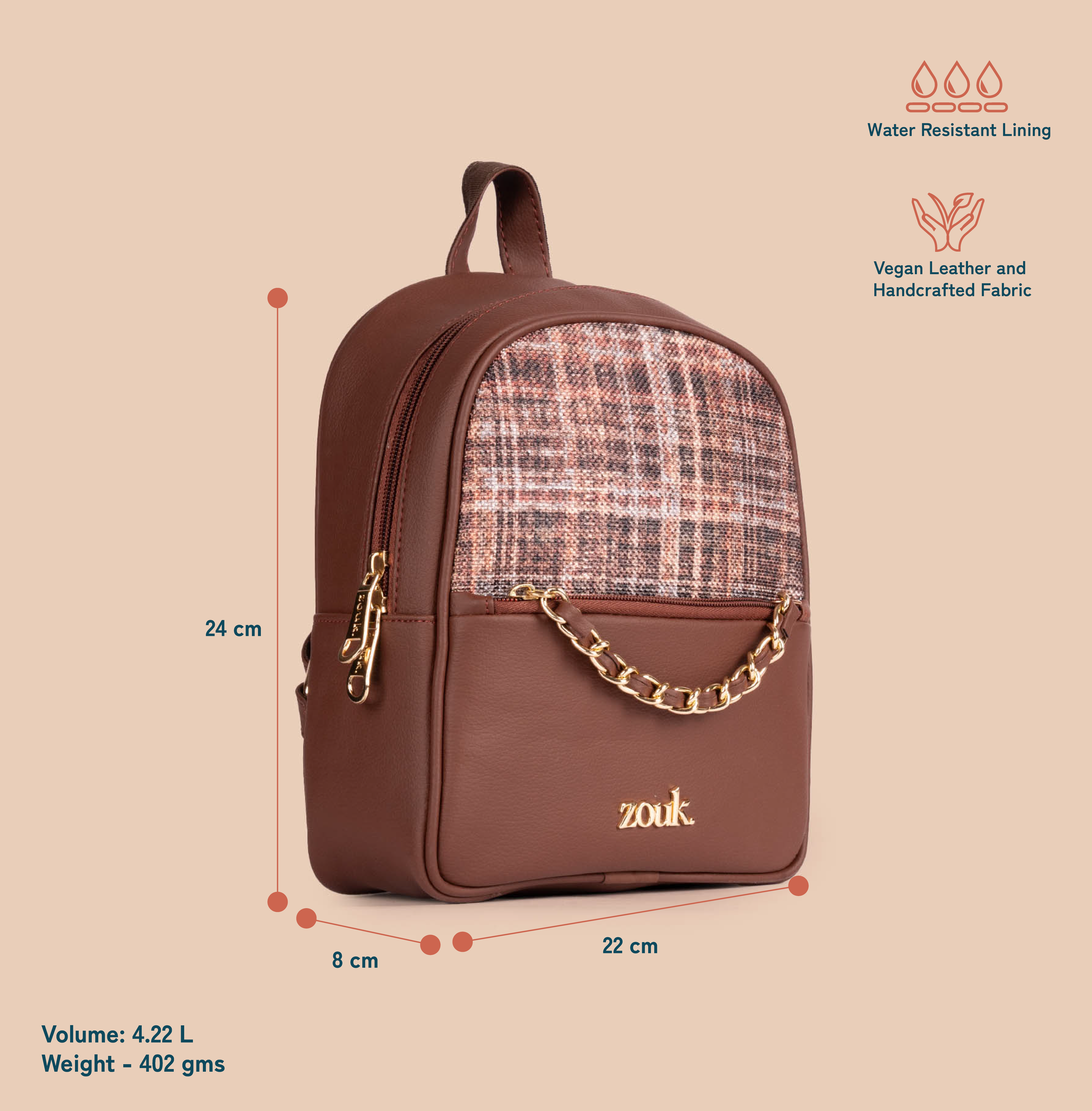 Mayra Mini-Daypack - Cashmere Noir (Copper)