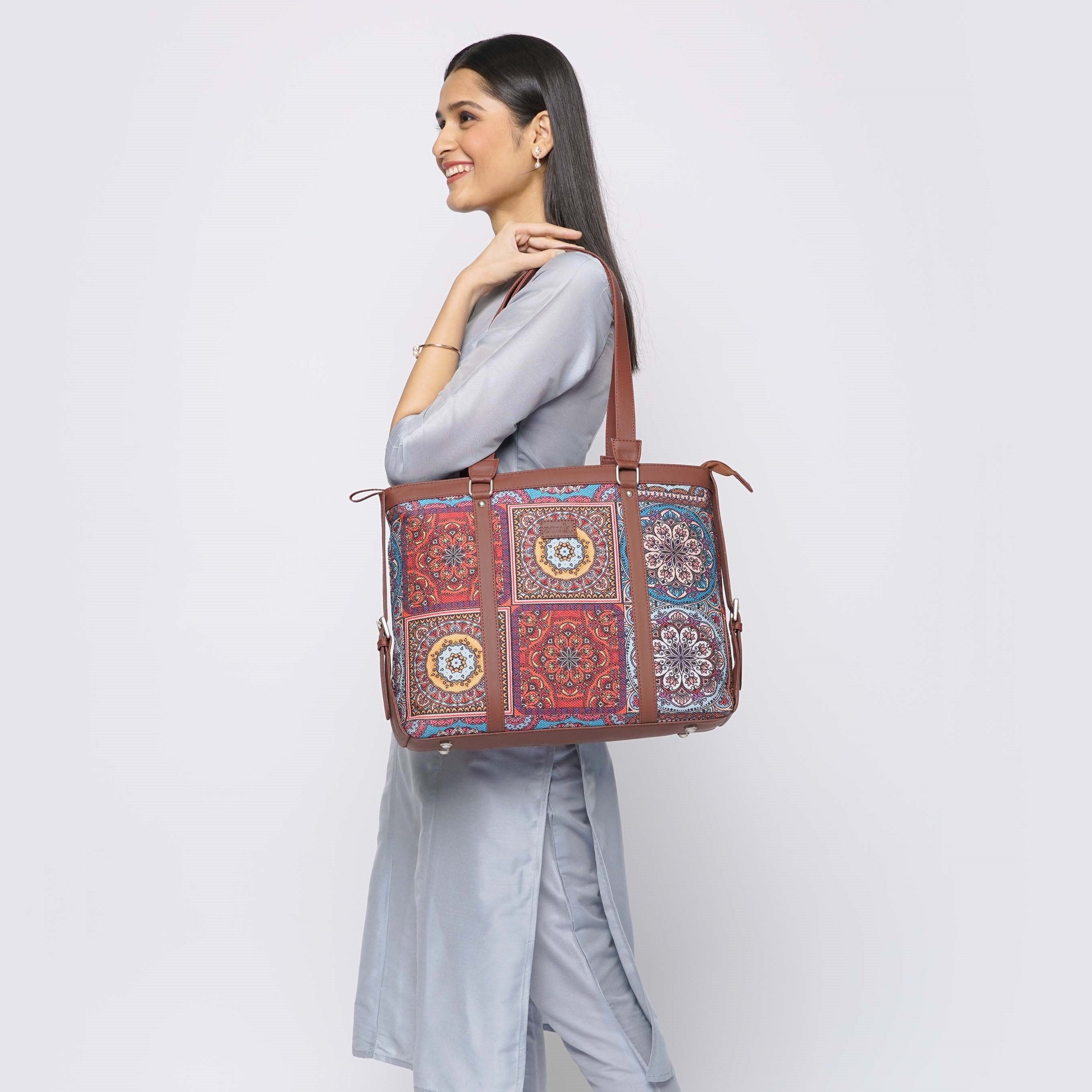 Multicolor Mandala Print Women's Office Bag