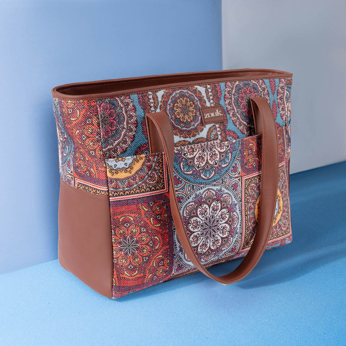 Travel Tote Bag - Multicolor Mandala Print