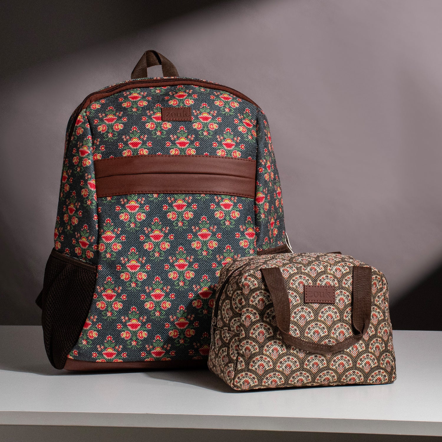 Mughal Garden & Fatehpur Fresco - Classic Backpack & Lunch Bag Combo