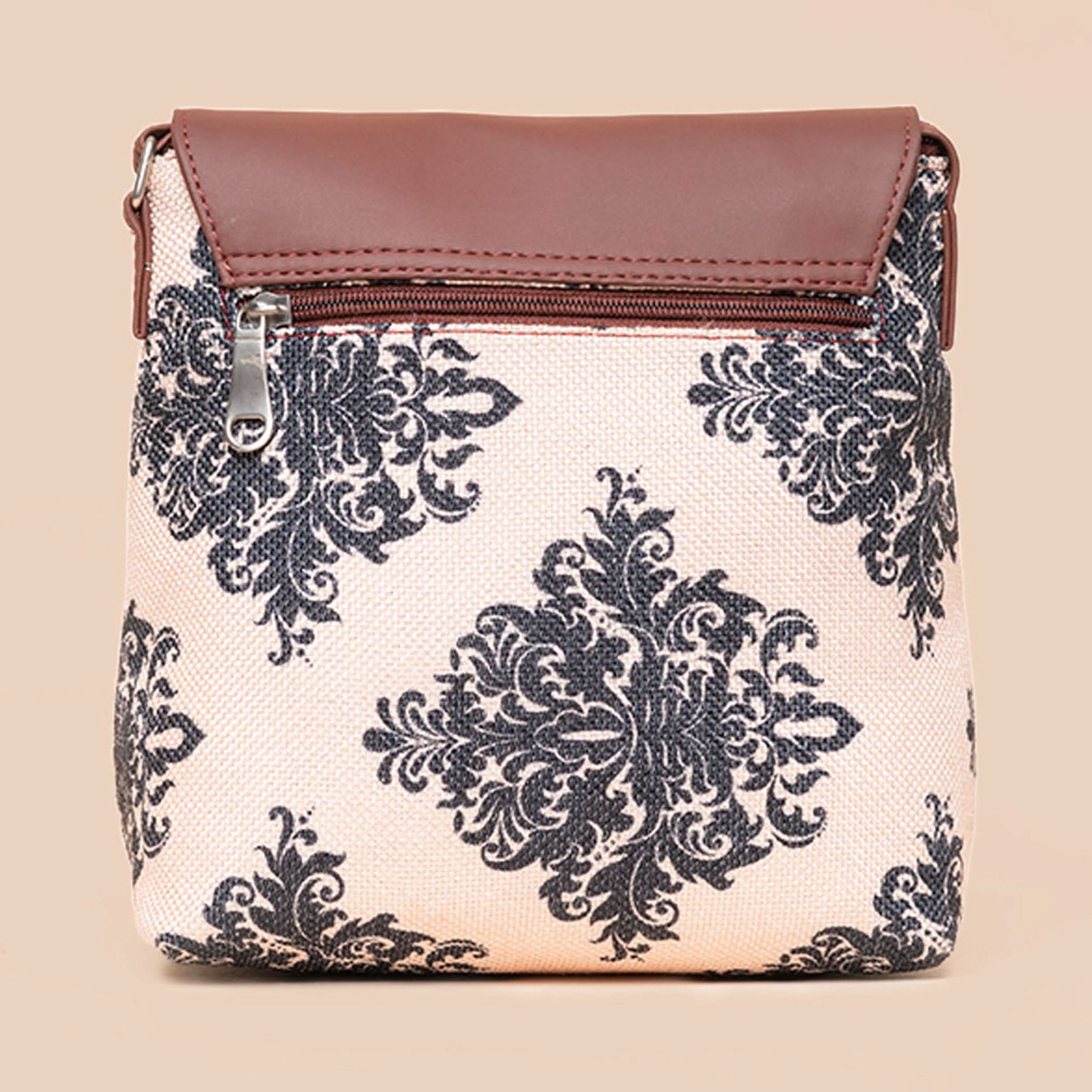 Mughal Motif Flap Sling Bag