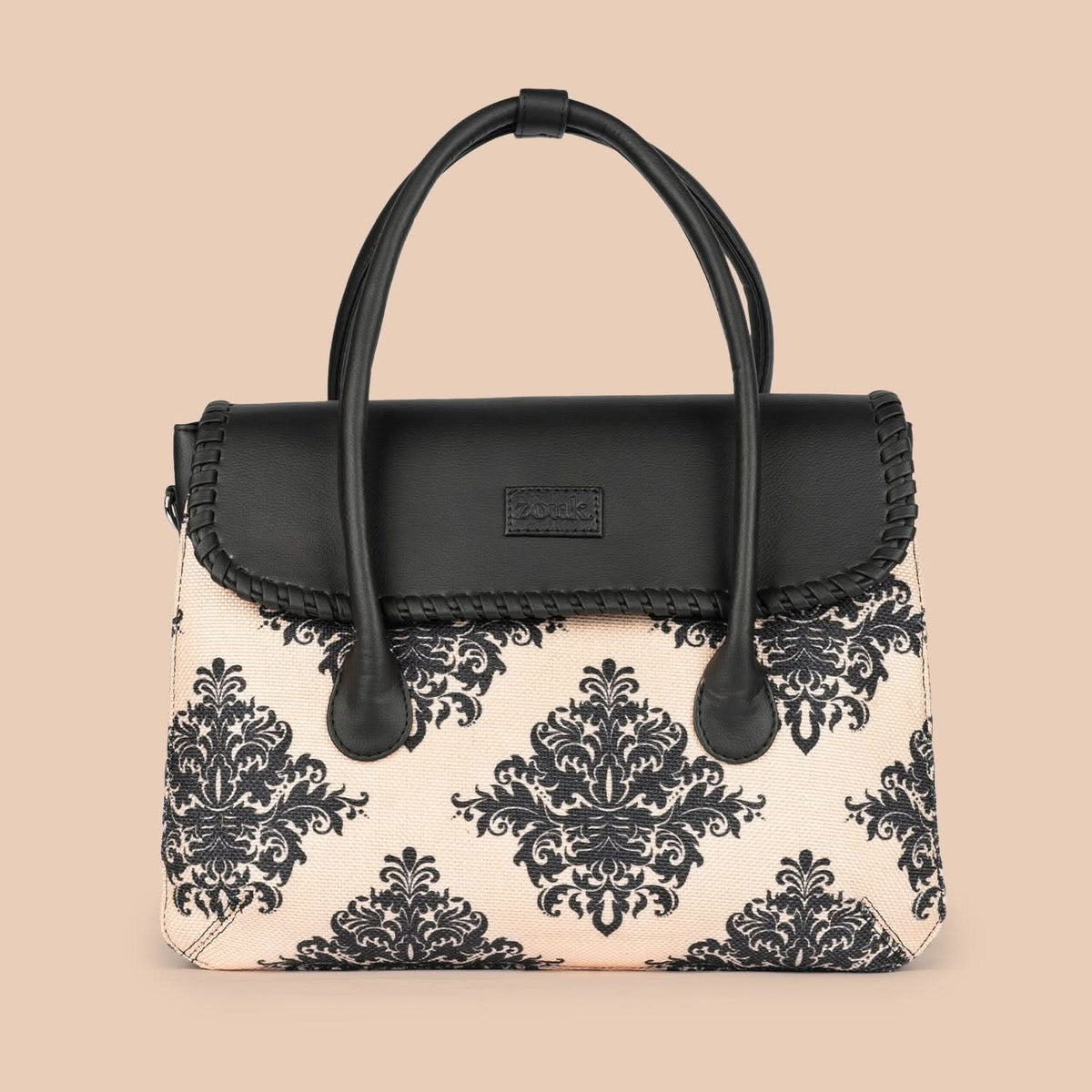 Mughal Motif & Royal Indian Peacock Motif -  SAK Satchel & Classic Zipper Wallet Combo