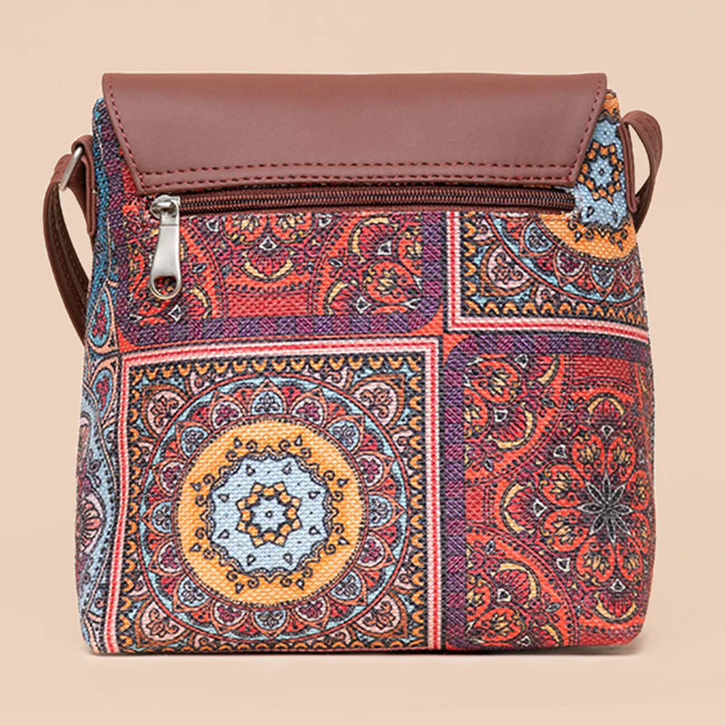 Multicolor Mandala Print - Mother's Bag & Flap Sling Bag Combo