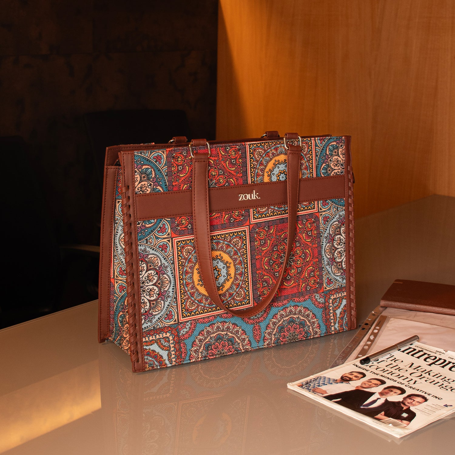 Multicolor Mandala Print Boardroom Office Bag