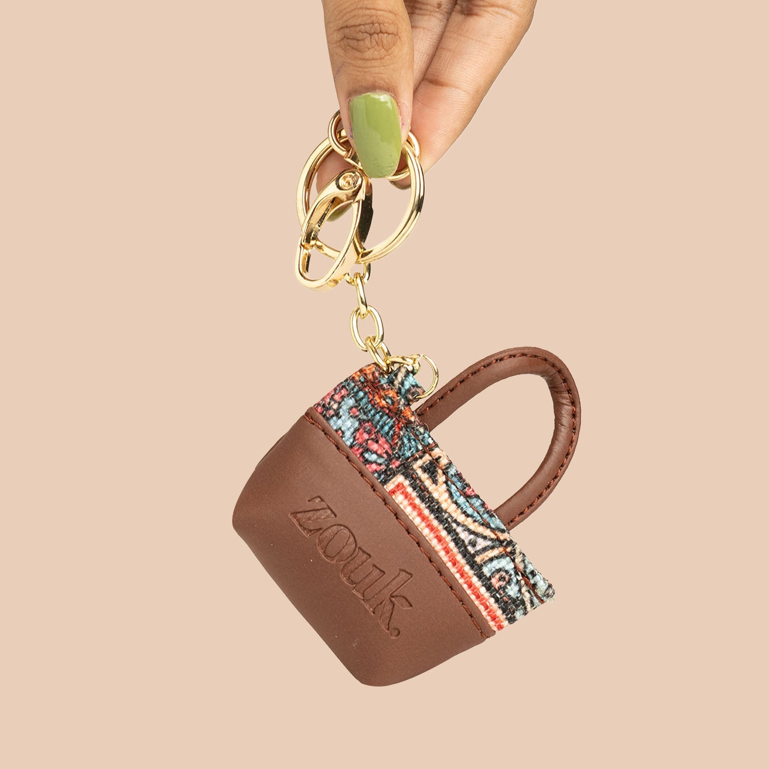 ZIP-Multicolor Mandala Print Power Potli Keychain