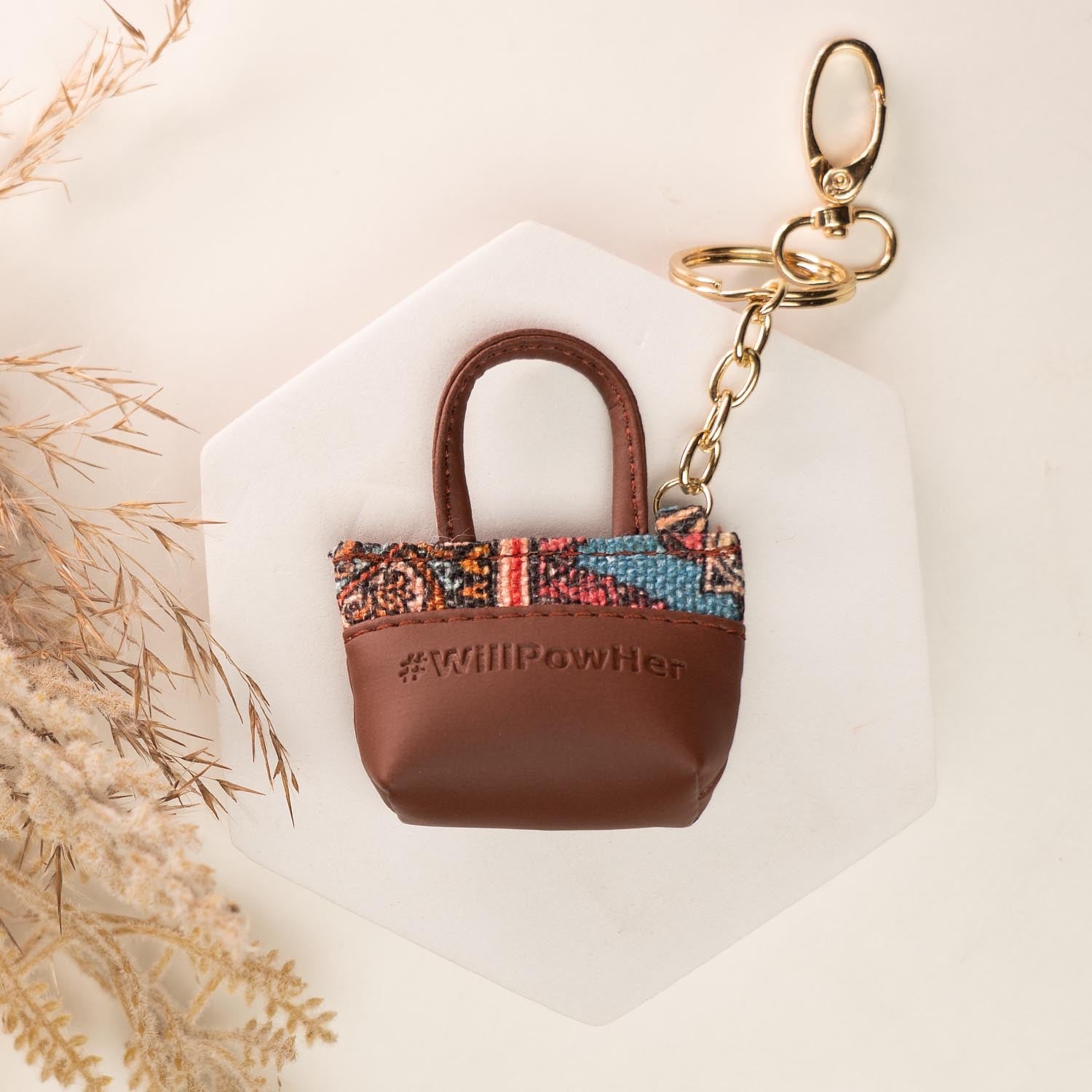 ZIP-Multicolor Mandala Print Power Potli Keychain