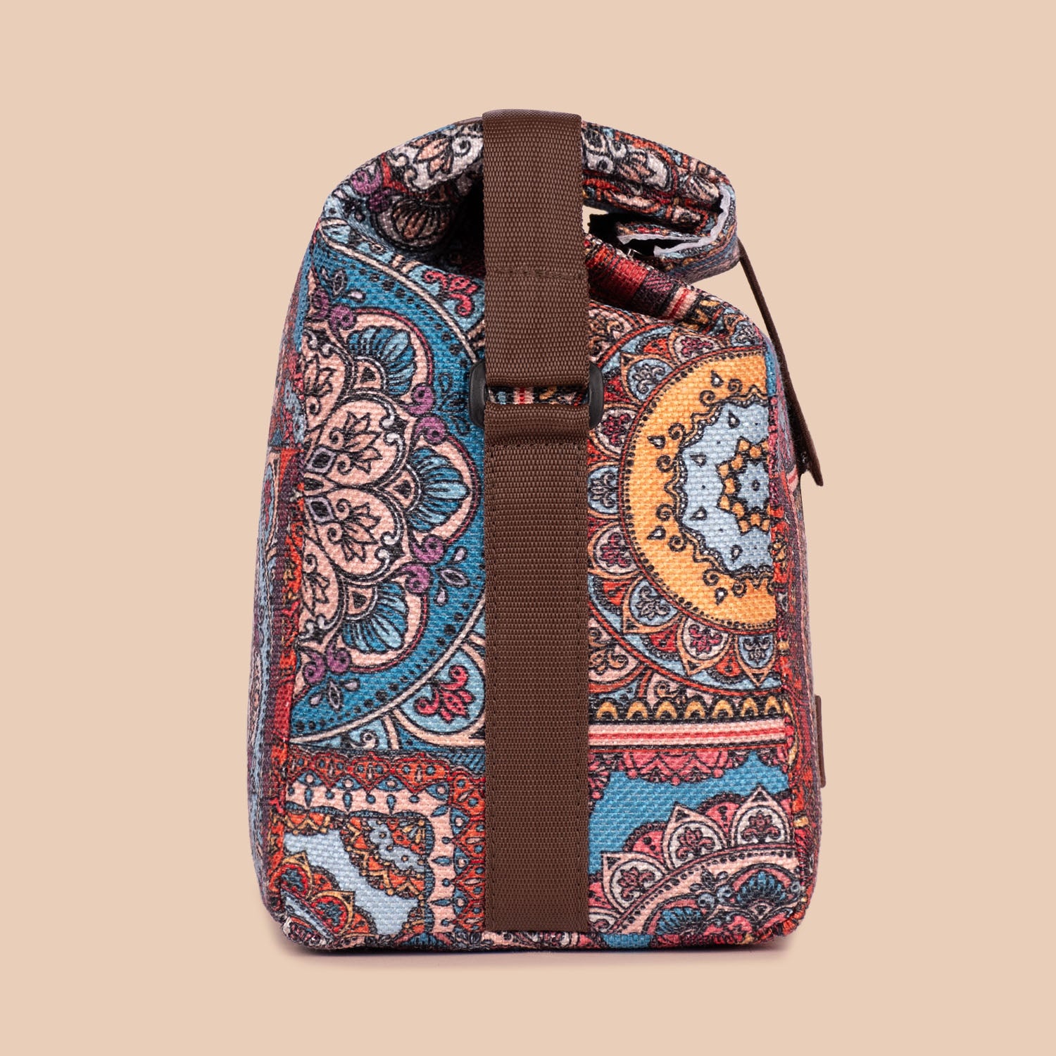 Multicolor Mandala Print Roll Up Lunch Bag