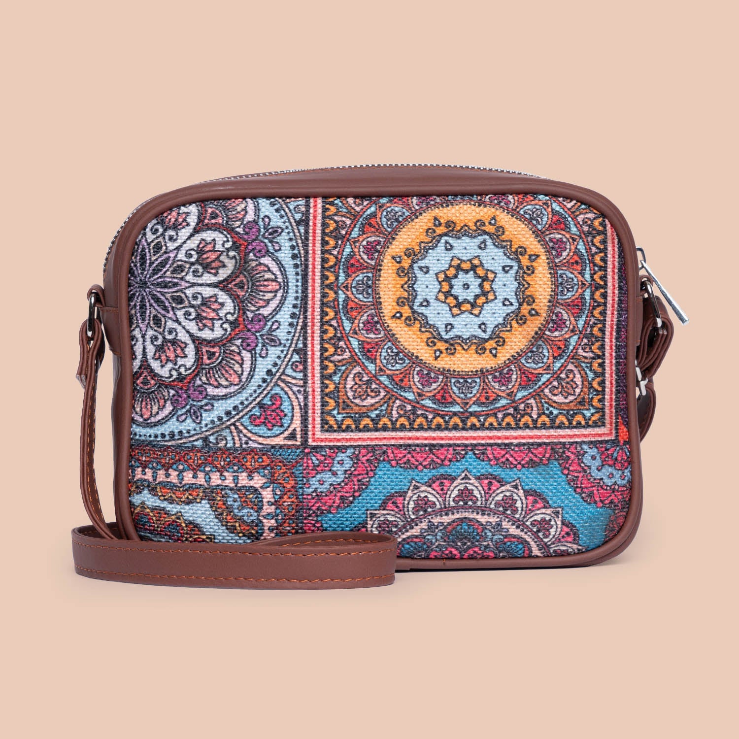 Multicolor Mandala Print Sling Bag