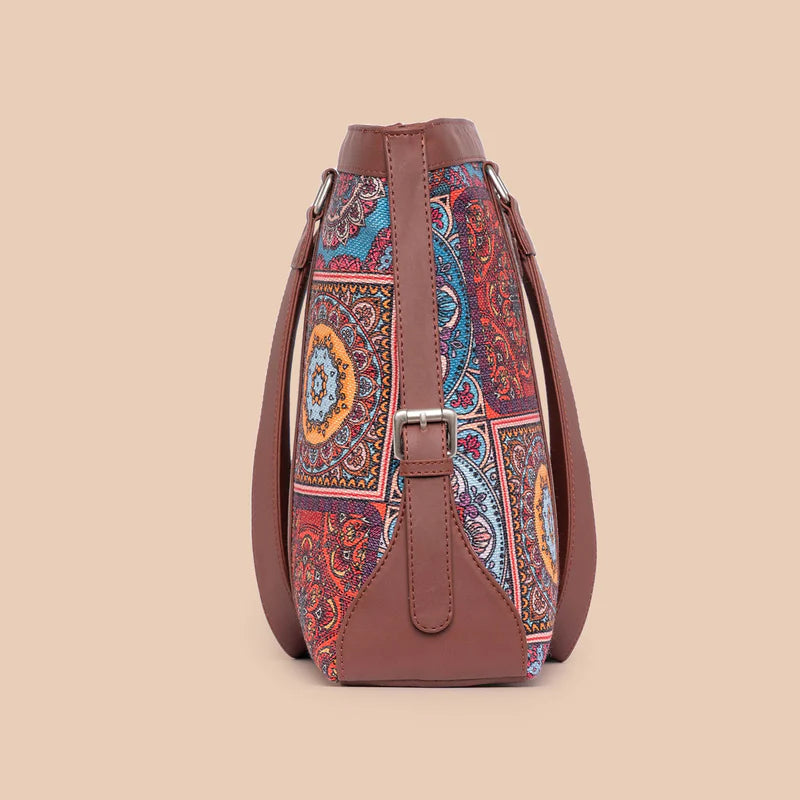 Multicolor Mandala Print Women's Office Bag (Back Zipper)