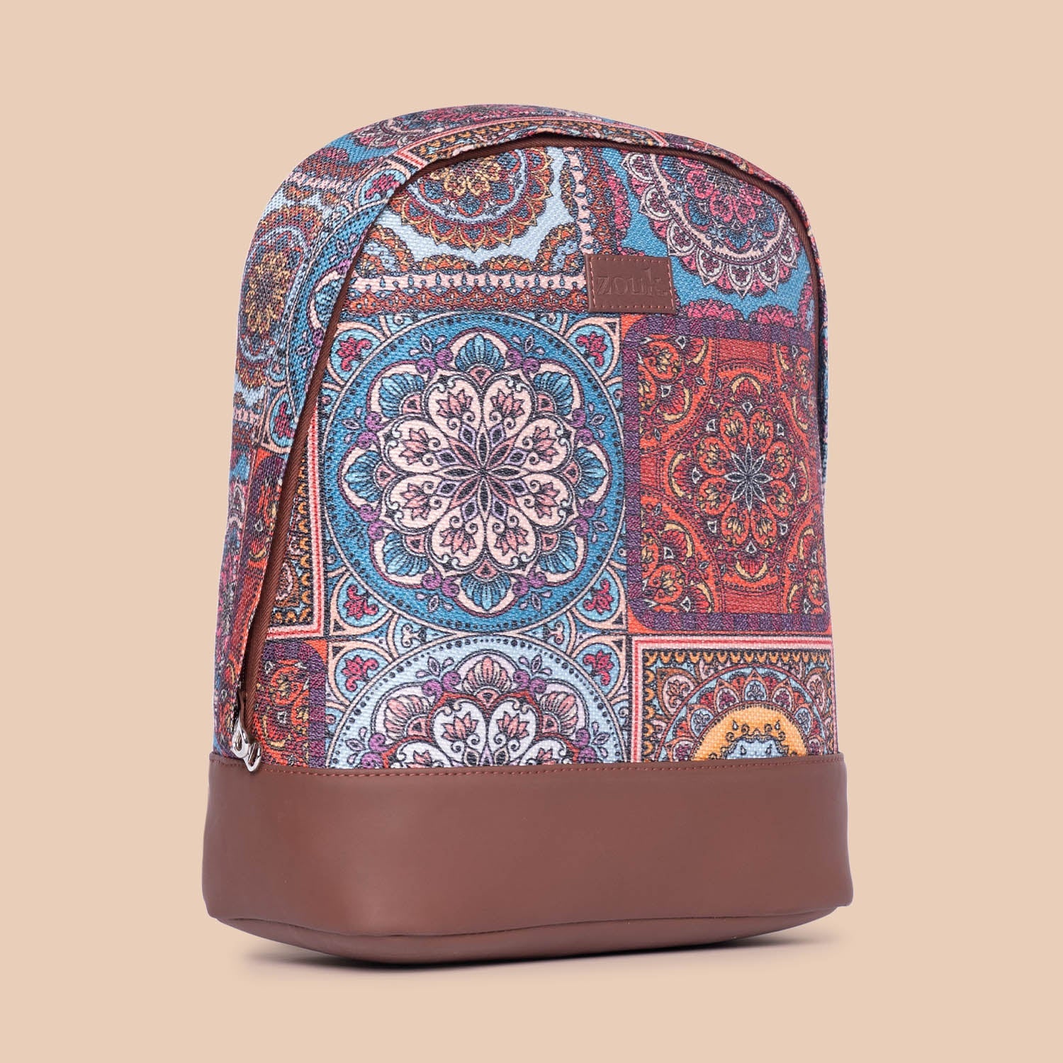 ZIP-Multicolor Mandala Print Dome Daypack