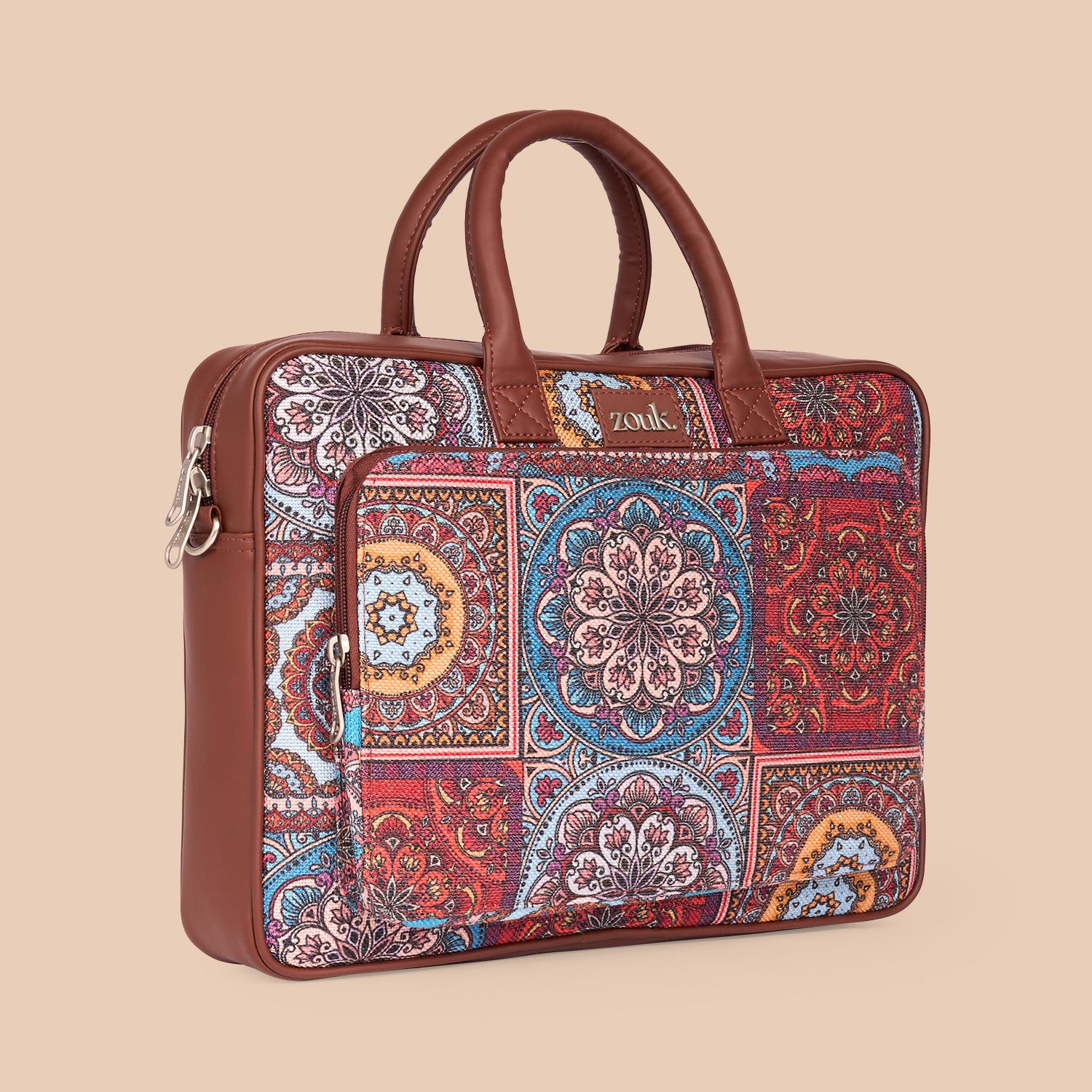 Multicolor Mandala Print Laptop Bag