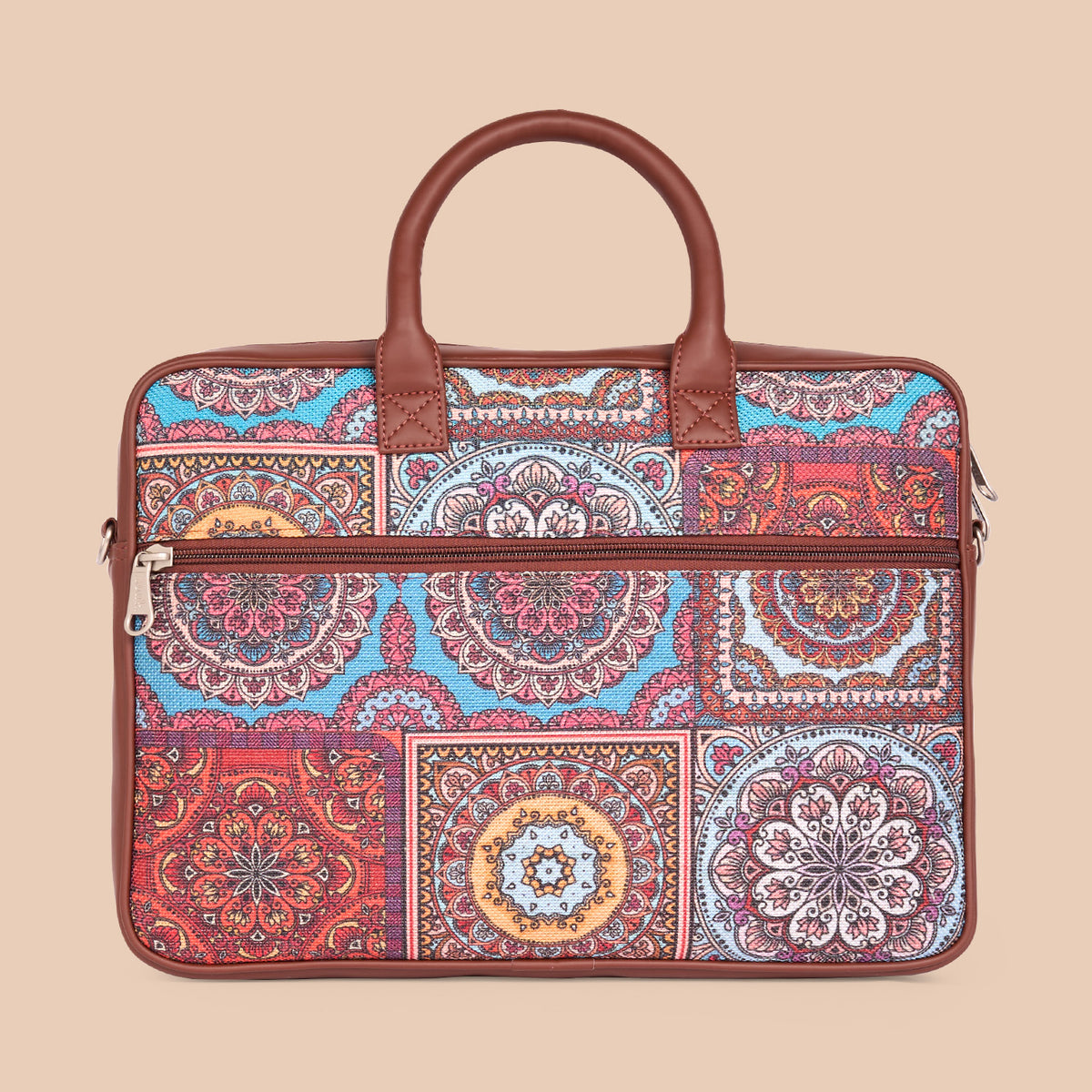 Multicolor Mandala Print Laptop Bag