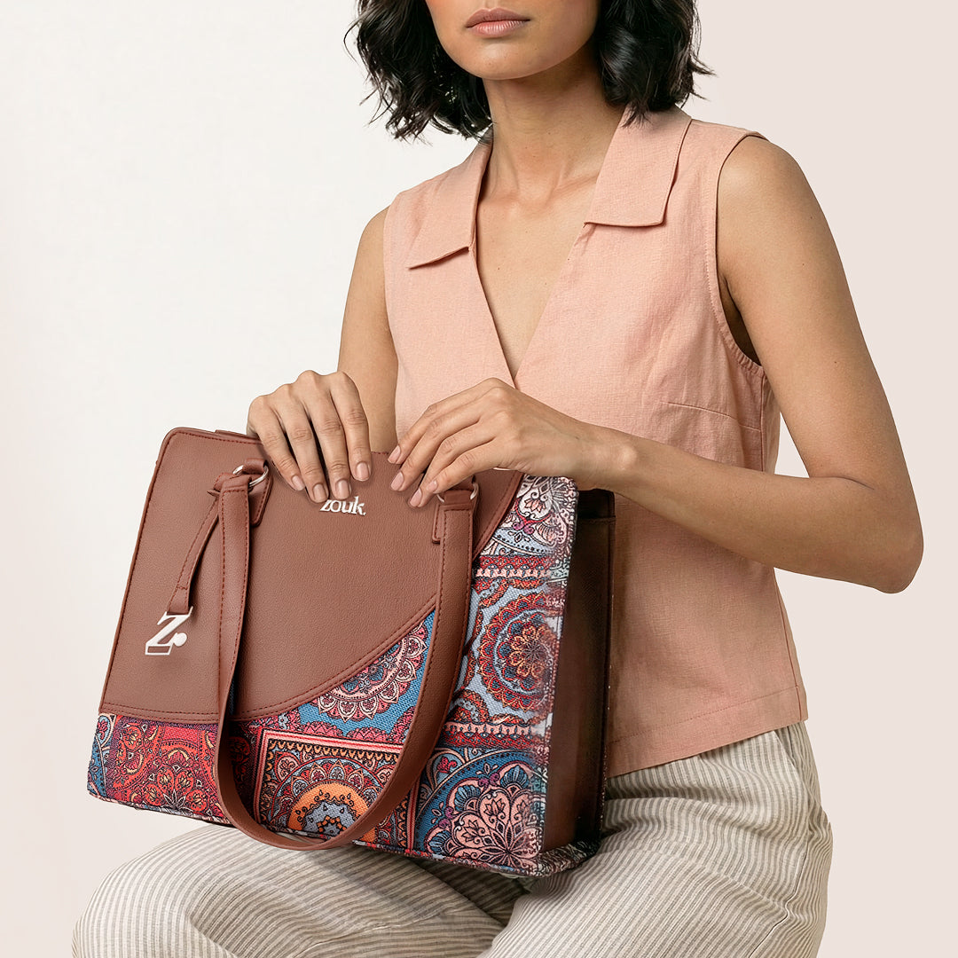 Multicolor Mandala Print Office Essential Bag