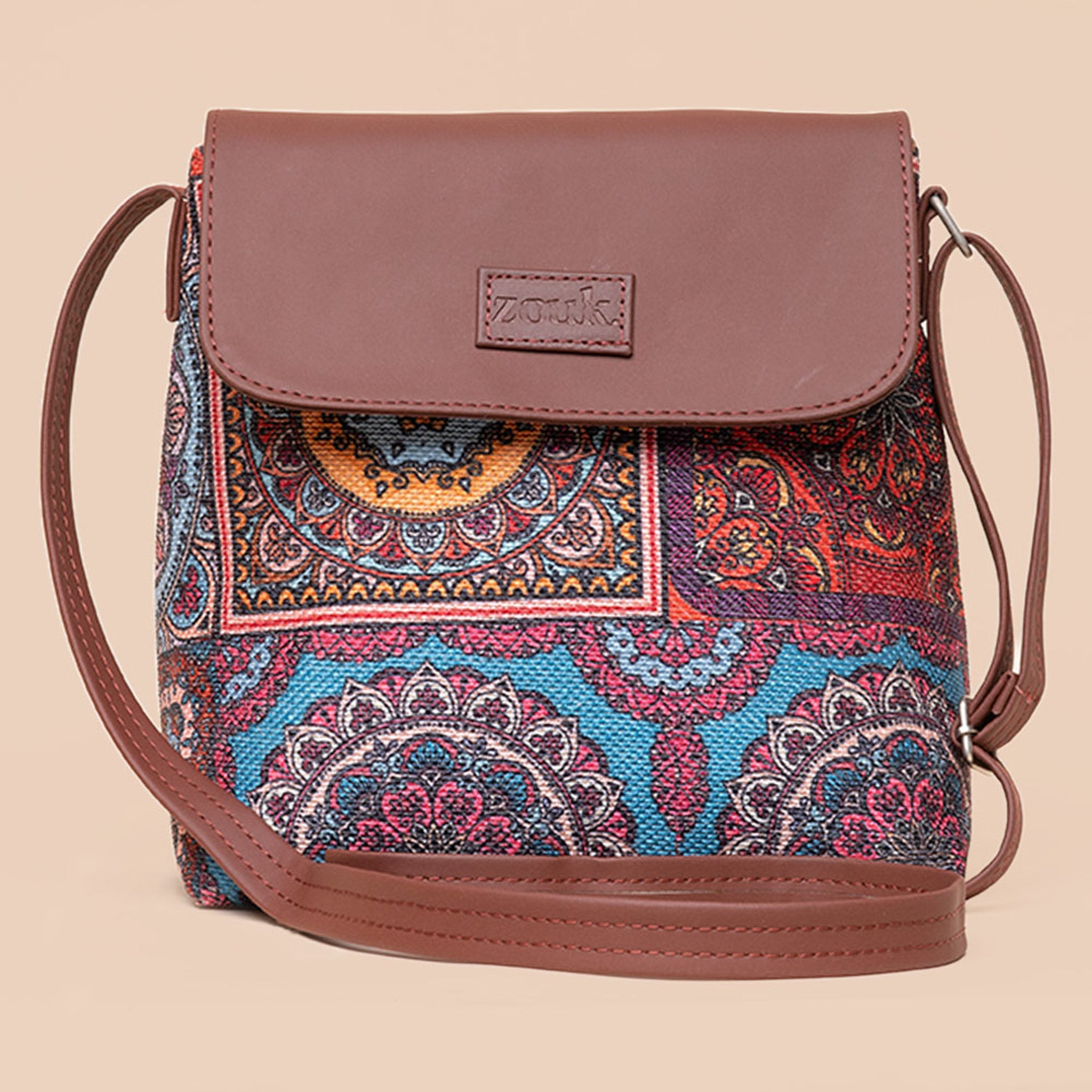 Nawabi Couture & Multicolor Mandala Print - Women's Work Bag & Flap Sling Bag Combo
