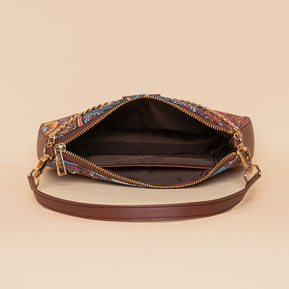 ZIP-Multicolor Mandala Print Baguette