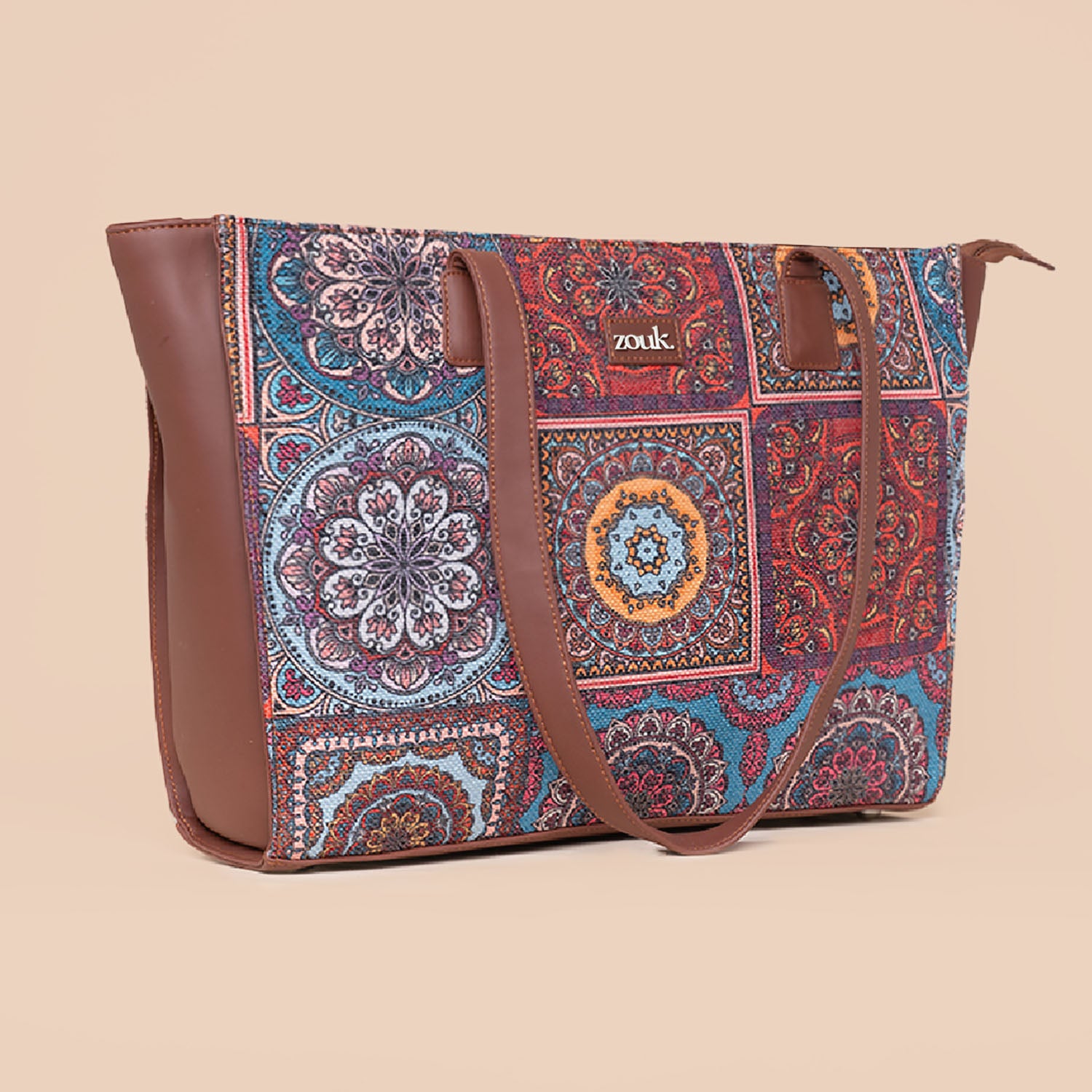 Multicolor Mandala Print Office Tote Bag