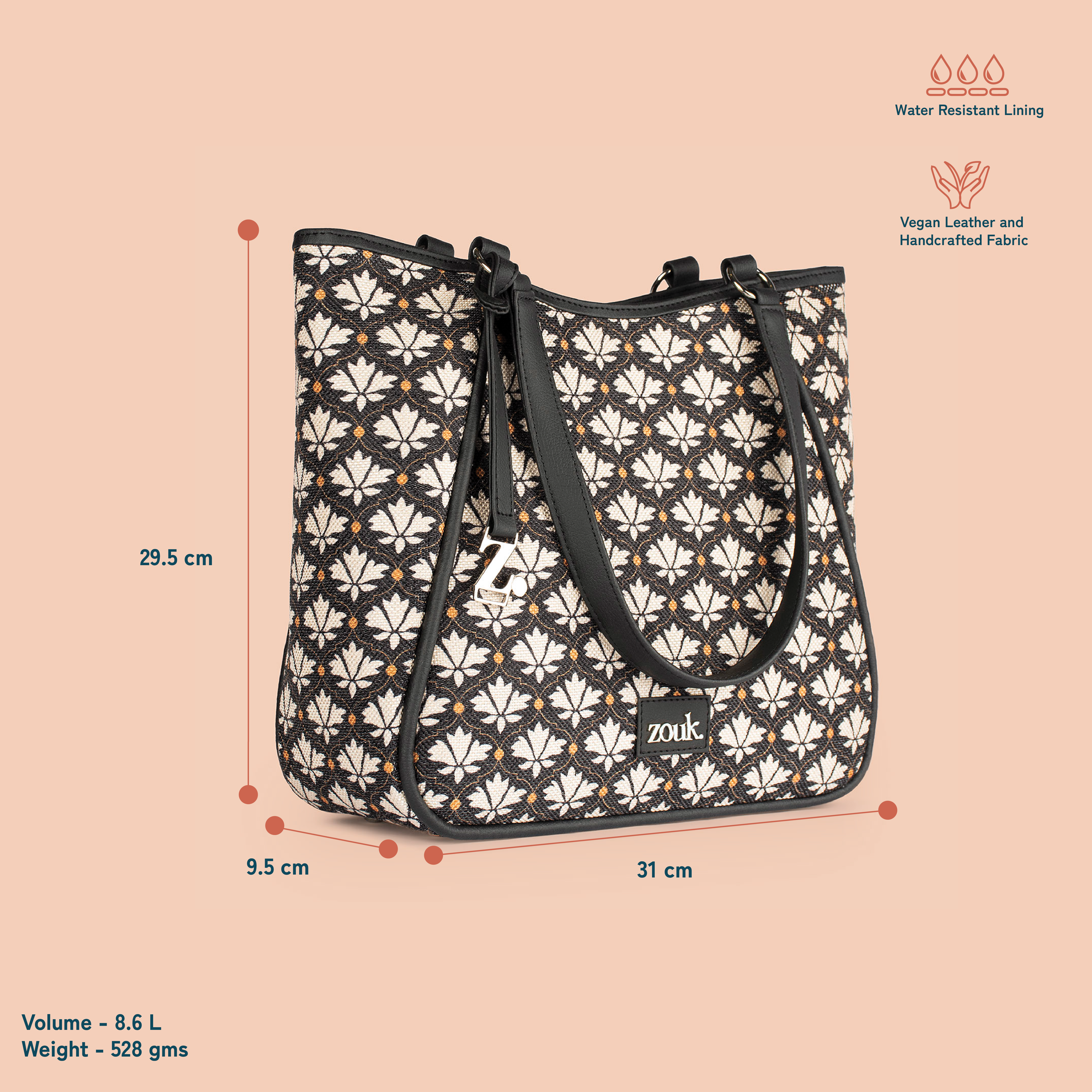 ZIP-Rhea Kapoor Naisha Tote Bag - Bidri Kaiser