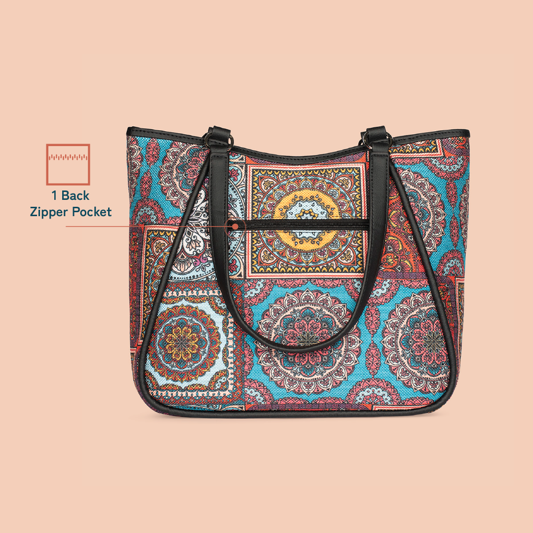 Rhea Kapoor Naisha Tote Bag - Multicolor Mandala Print