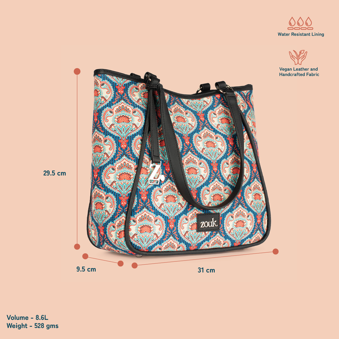 ZIP-Rhea Kapoor Naisha Tote Bag - Kovil Blue