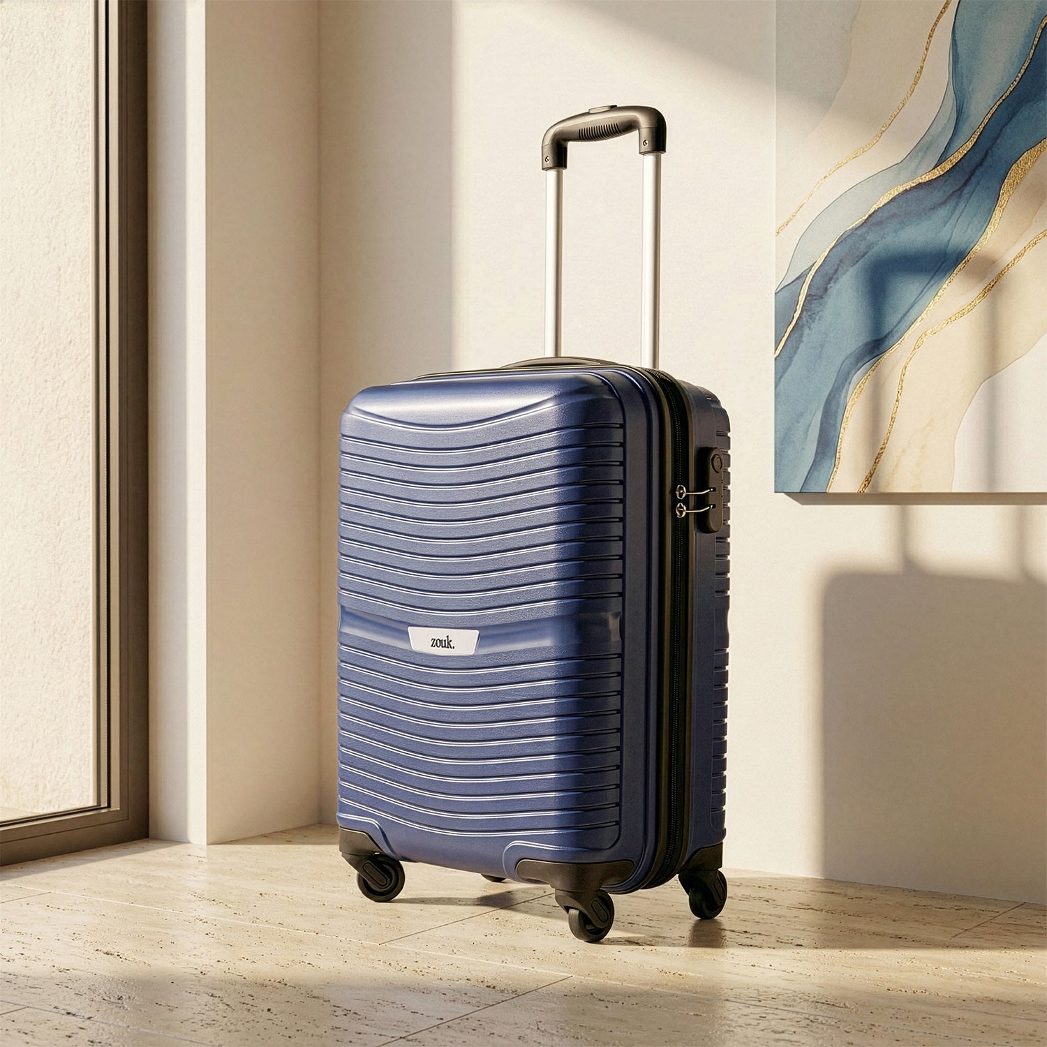 Navy Zoya Trolley Bag (Cabin)