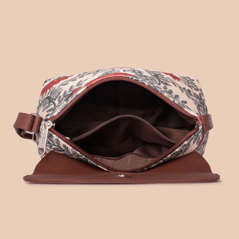 Taj Guldasta Statement Business Bag & Nawabi Couture Flap Sling Bag & FloMotif Chain Wallet Combo
