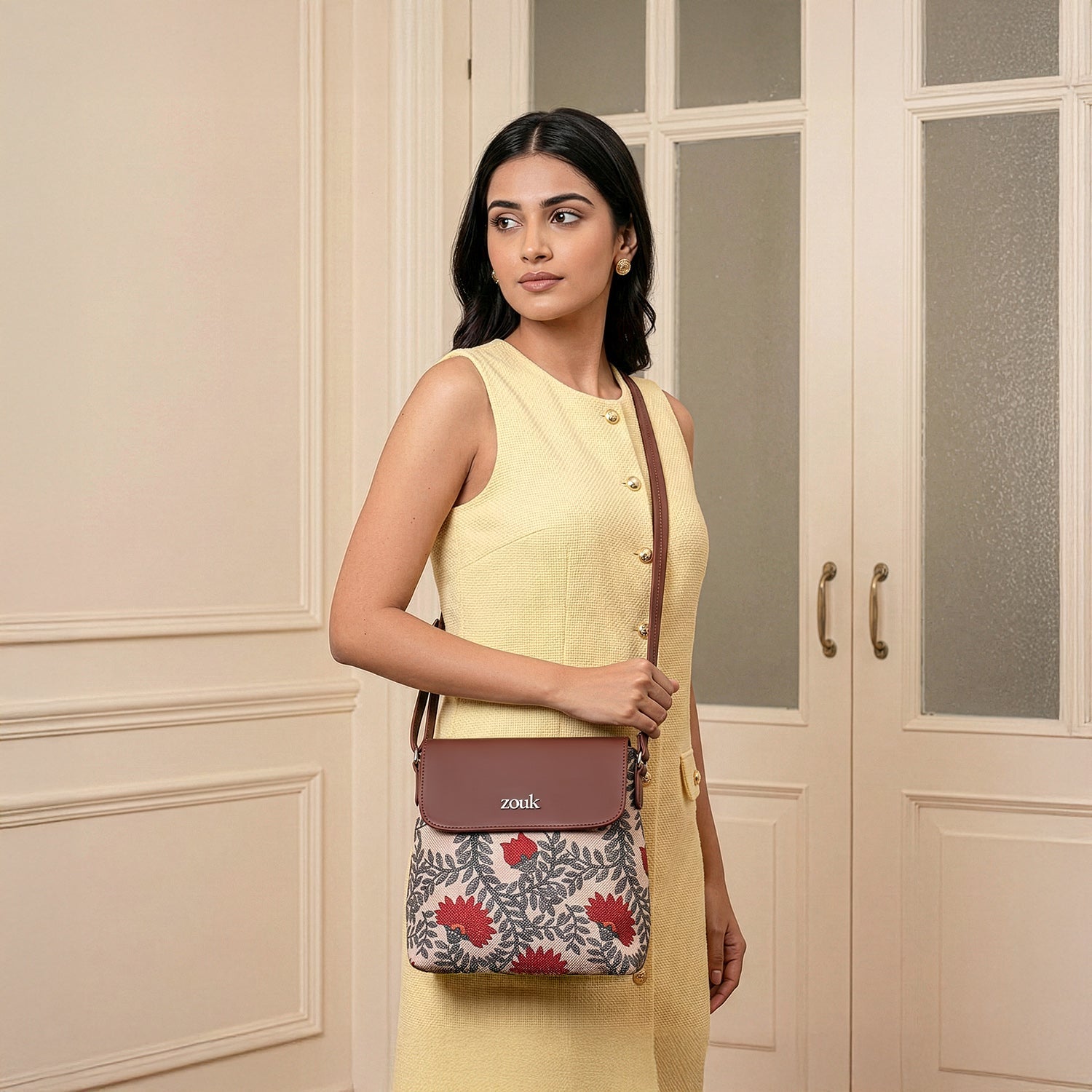 ZIP-Nawabi Couture Flap Sling Bag