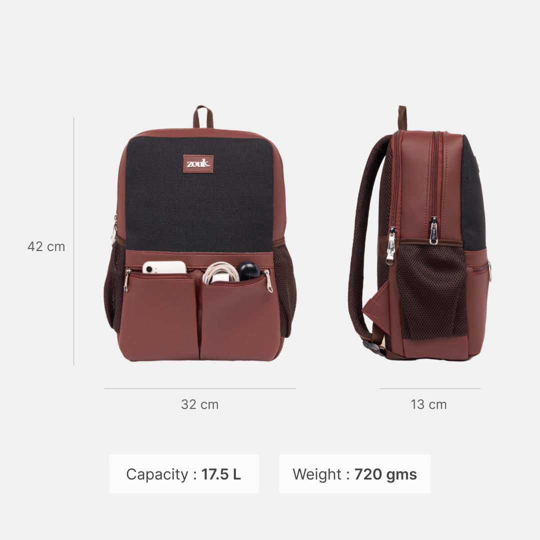 Jet Black Office Backpack (Brown)