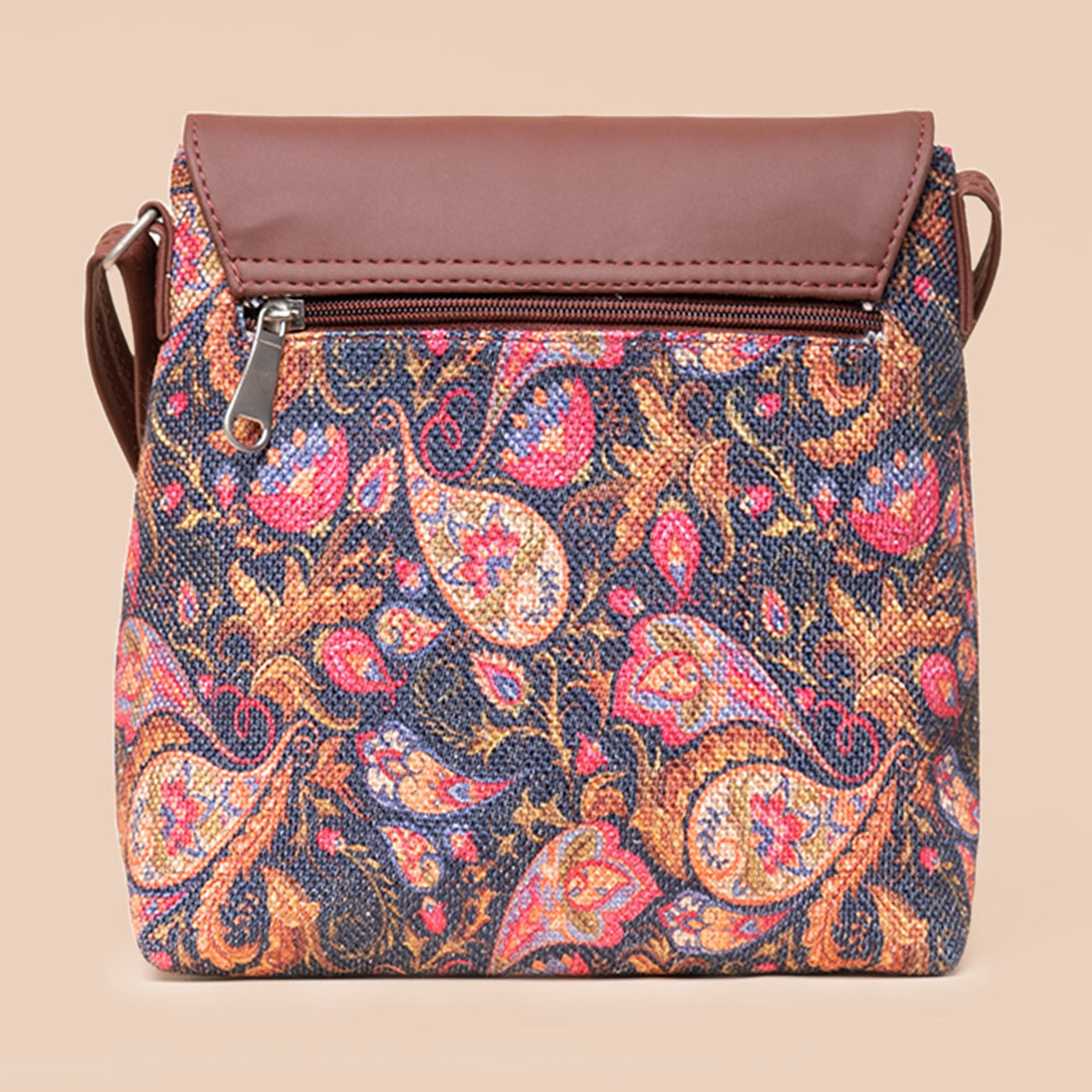 Jodhpur Damask & Paisley Print - Luna Handbag & Flap Sling Bag Combo