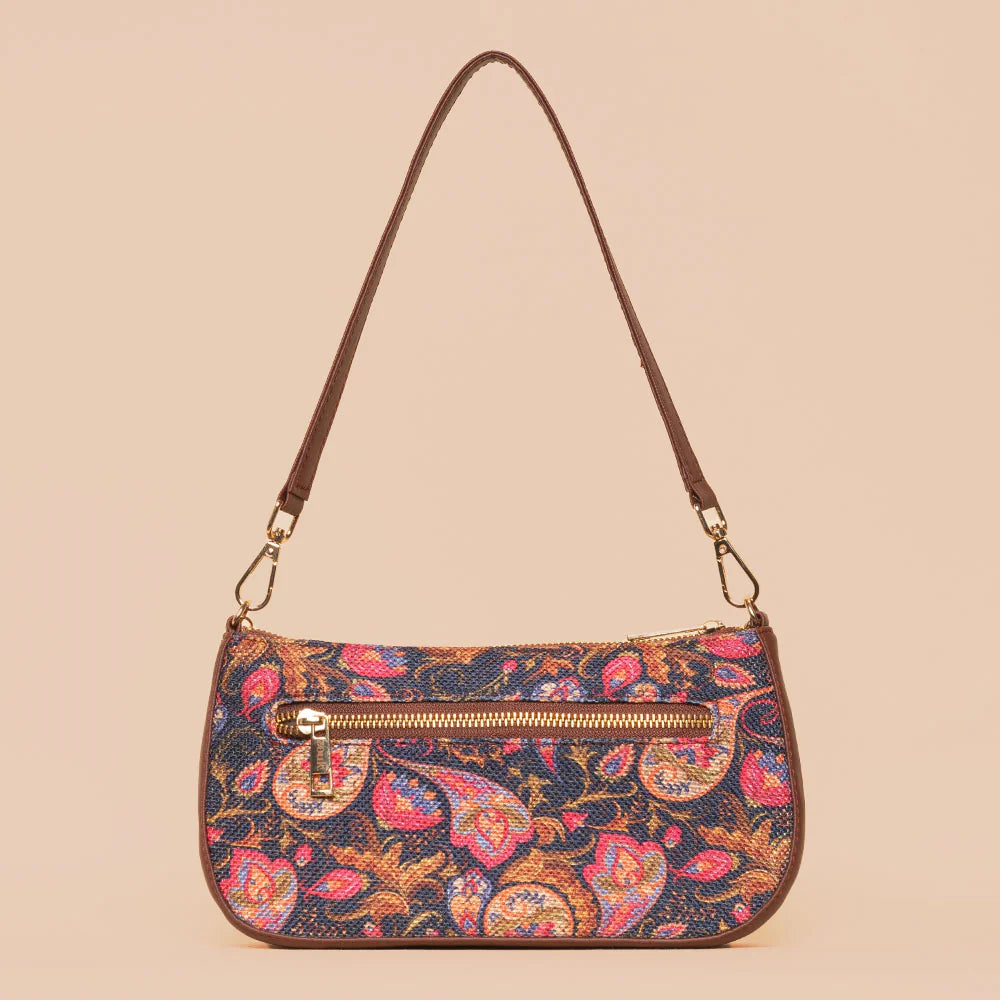 Paisley Print Baguette and Chain Wallet (CFC) Combo