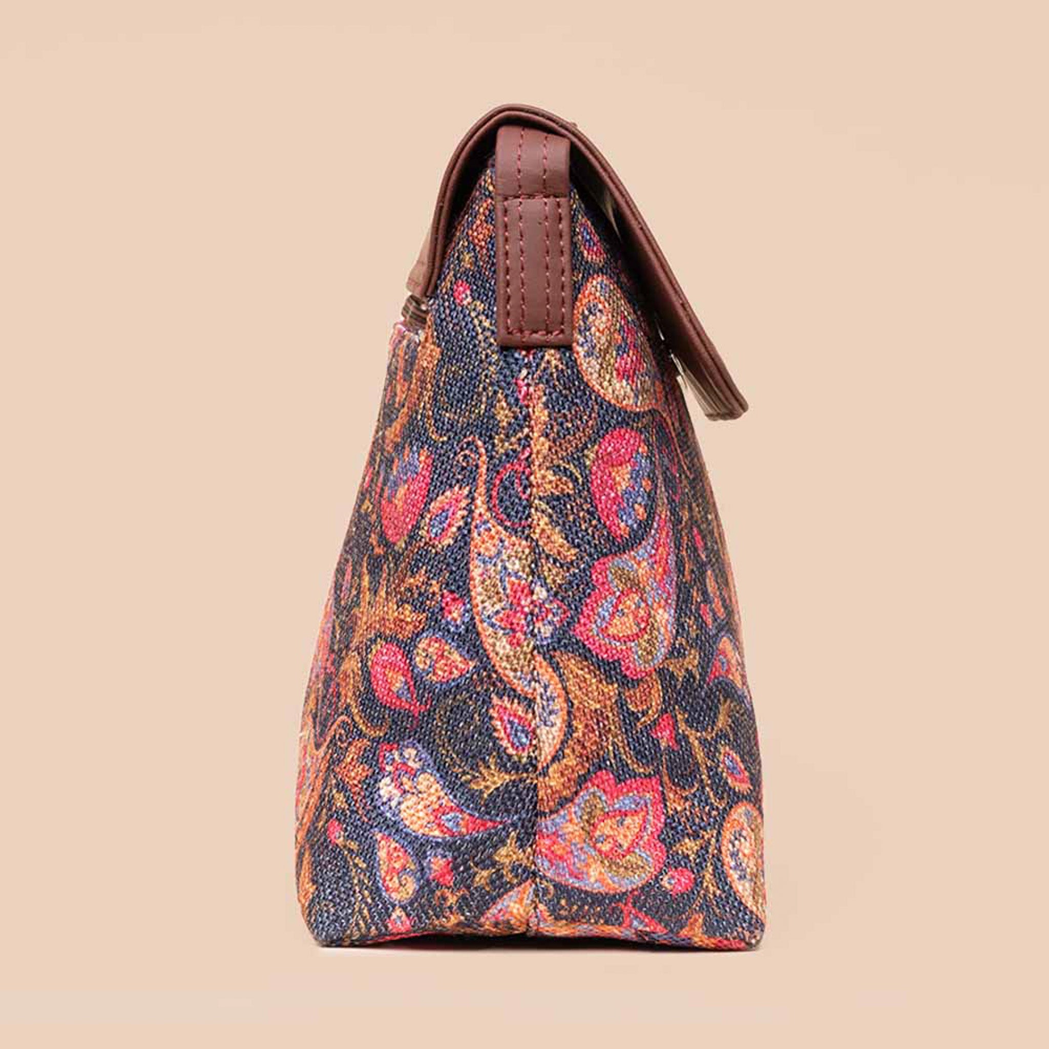 Jodhpur Damask & Paisley Print - Luna Handbag & Flap Sling Bag Combo