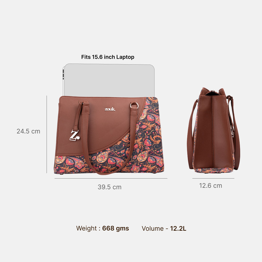 Paisley Print Office Essential Bag
