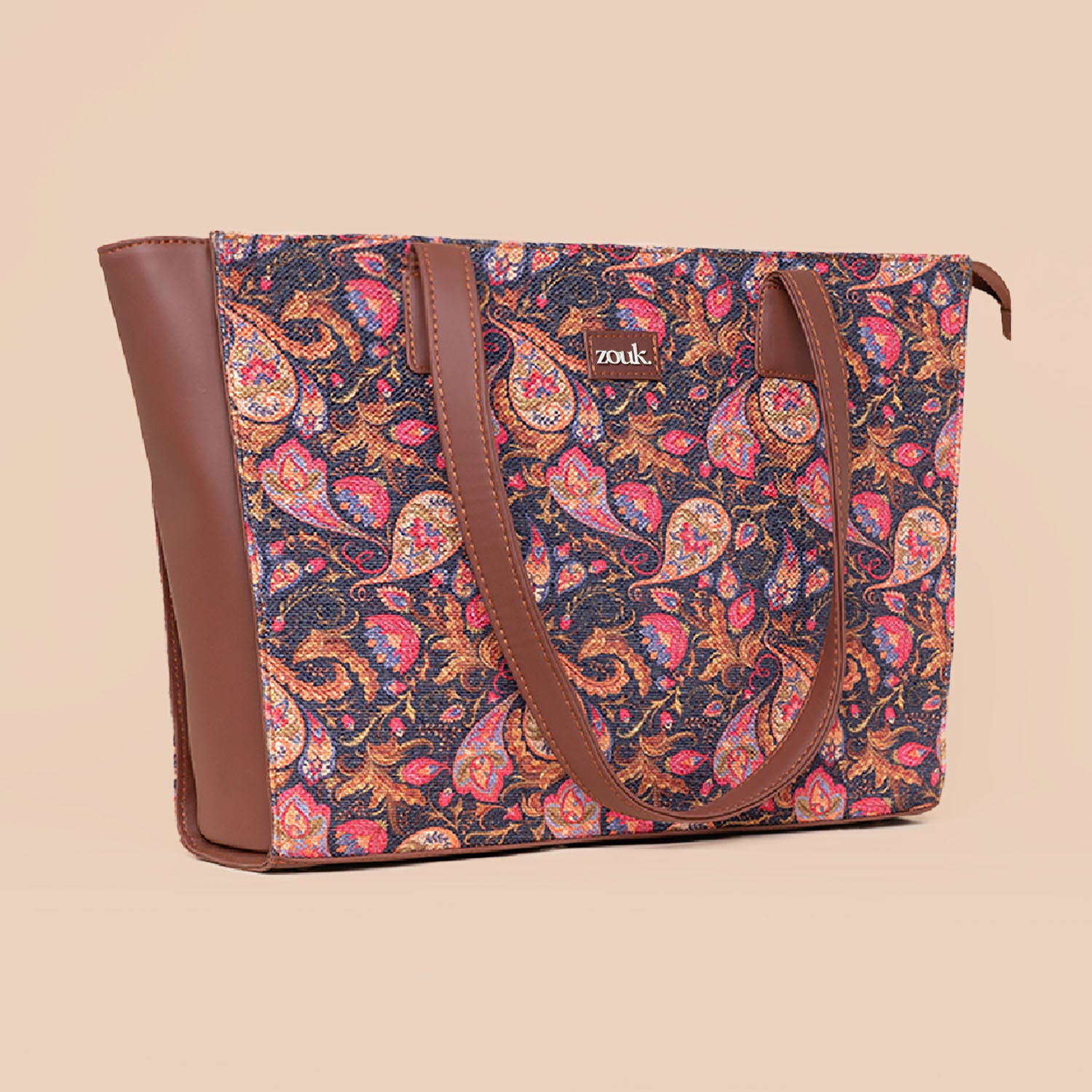 Paisley Print Office Tote Bag