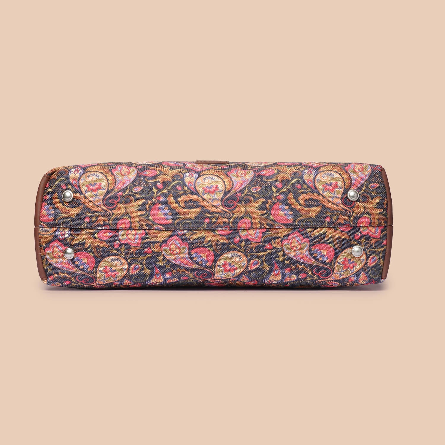 ZIP-Paisley Print Statement Office Bag