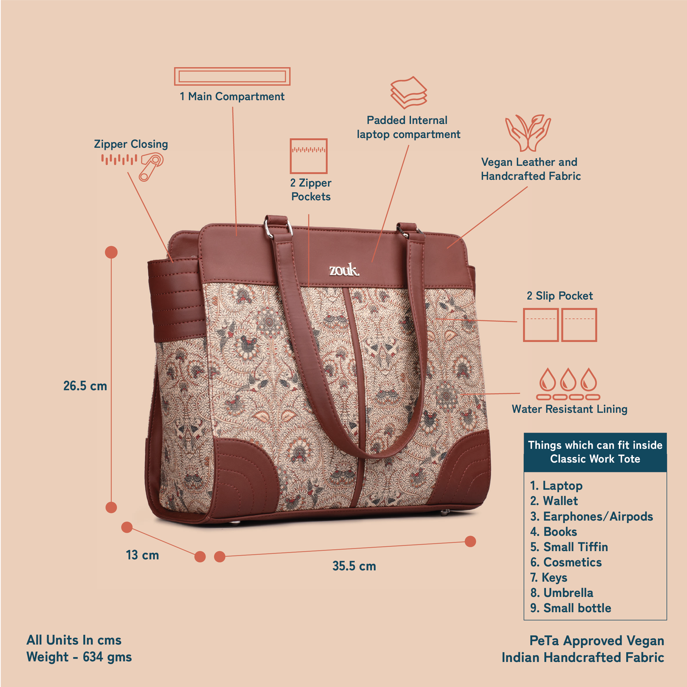 Pedana Kalamkari Classic Work Tote