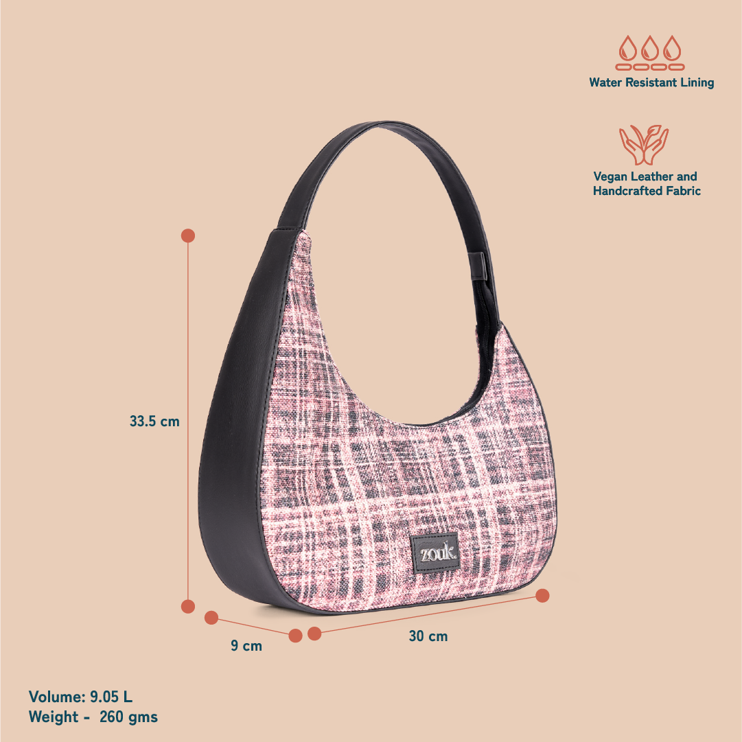 ZIP-Pixi Baguette - Cashmere Noir (Pink)