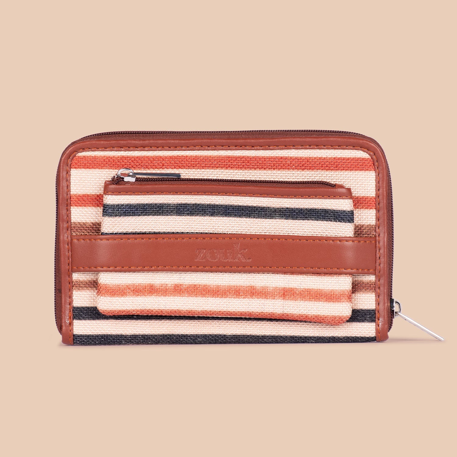 ZIP-Qutub Stripes Classic Zipper Wallet