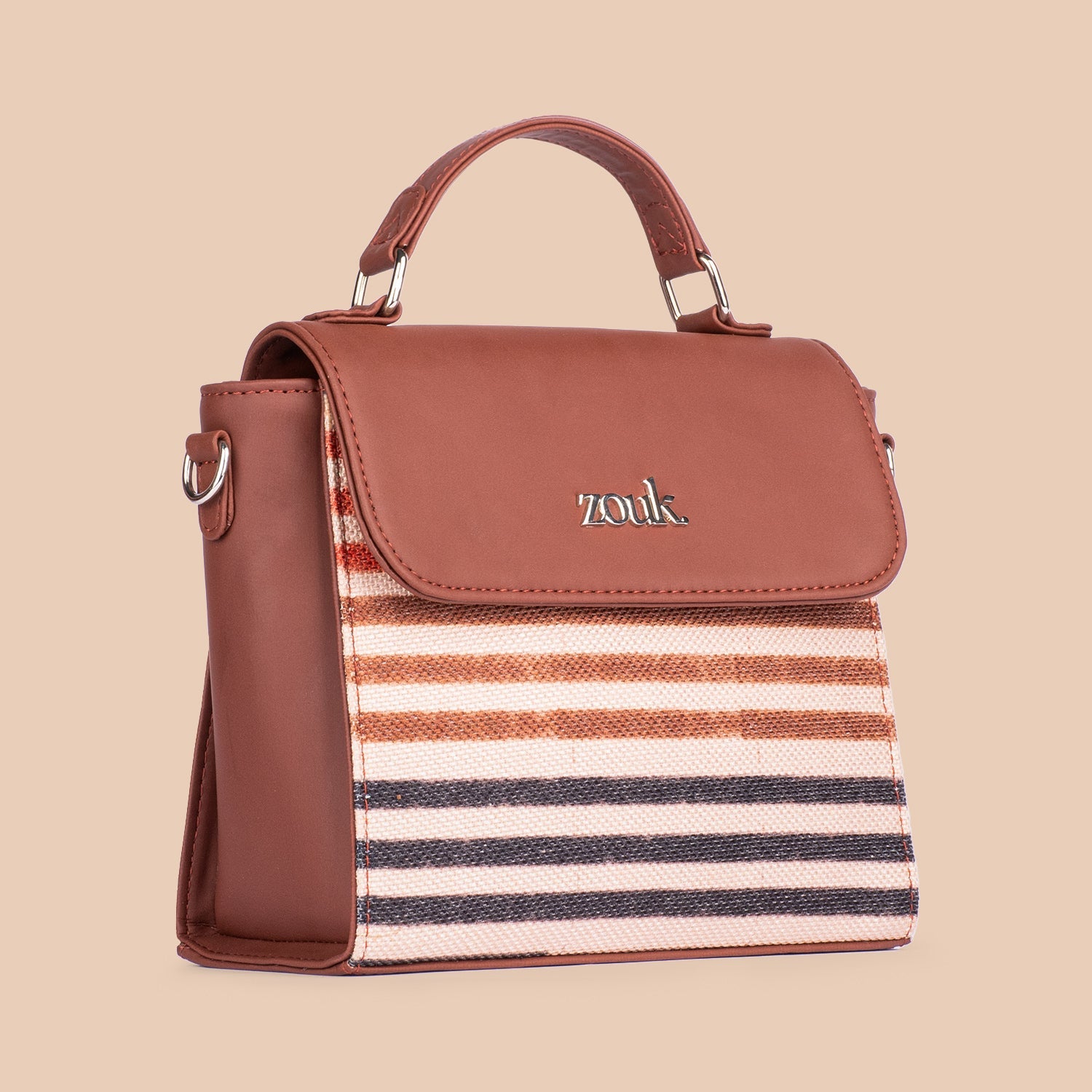 ZIP-Qutub Stripes Statement Sling Bag