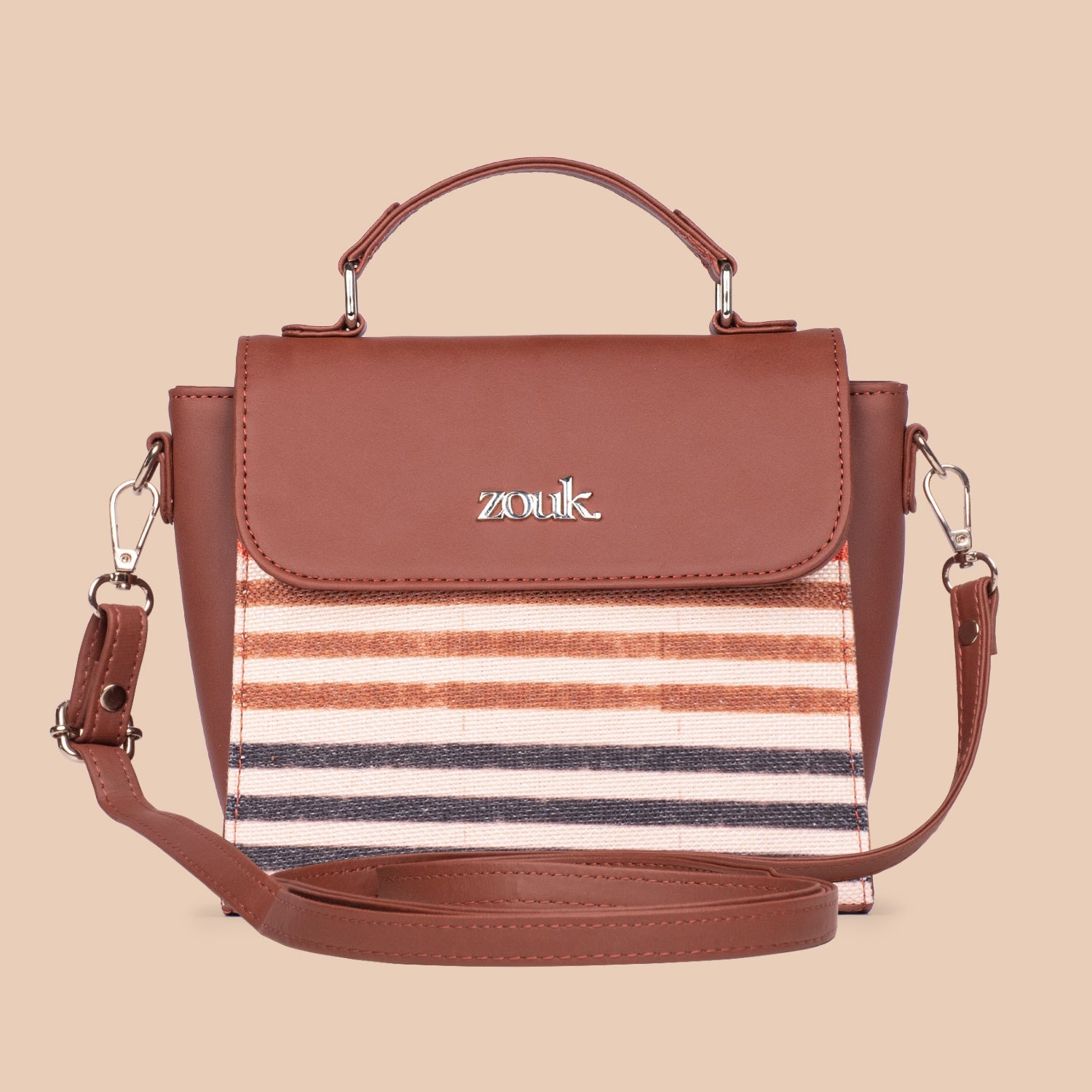 ZIP-Qutub Stripes Statement Sling Bag