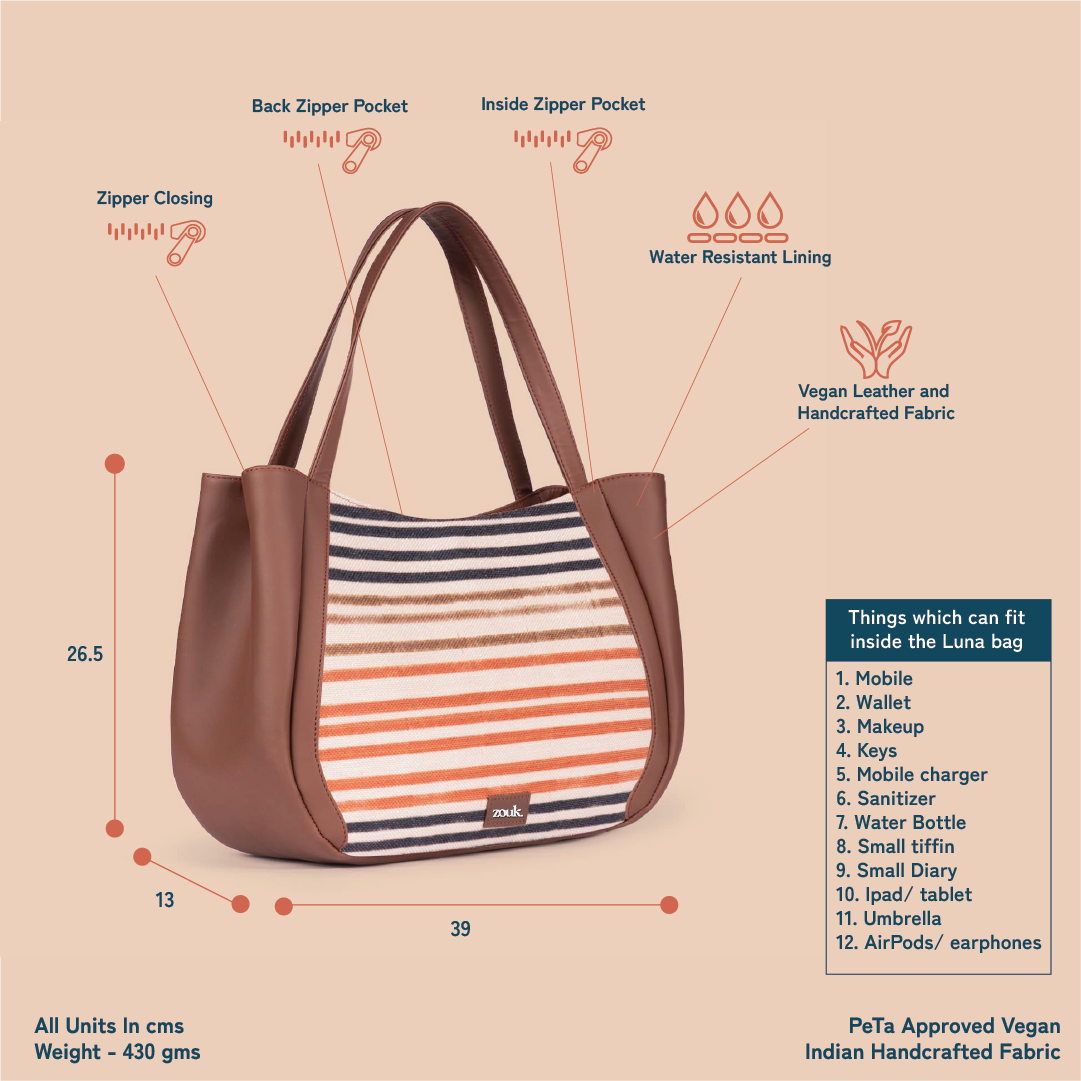 Qutub Stripes Luna Handbag