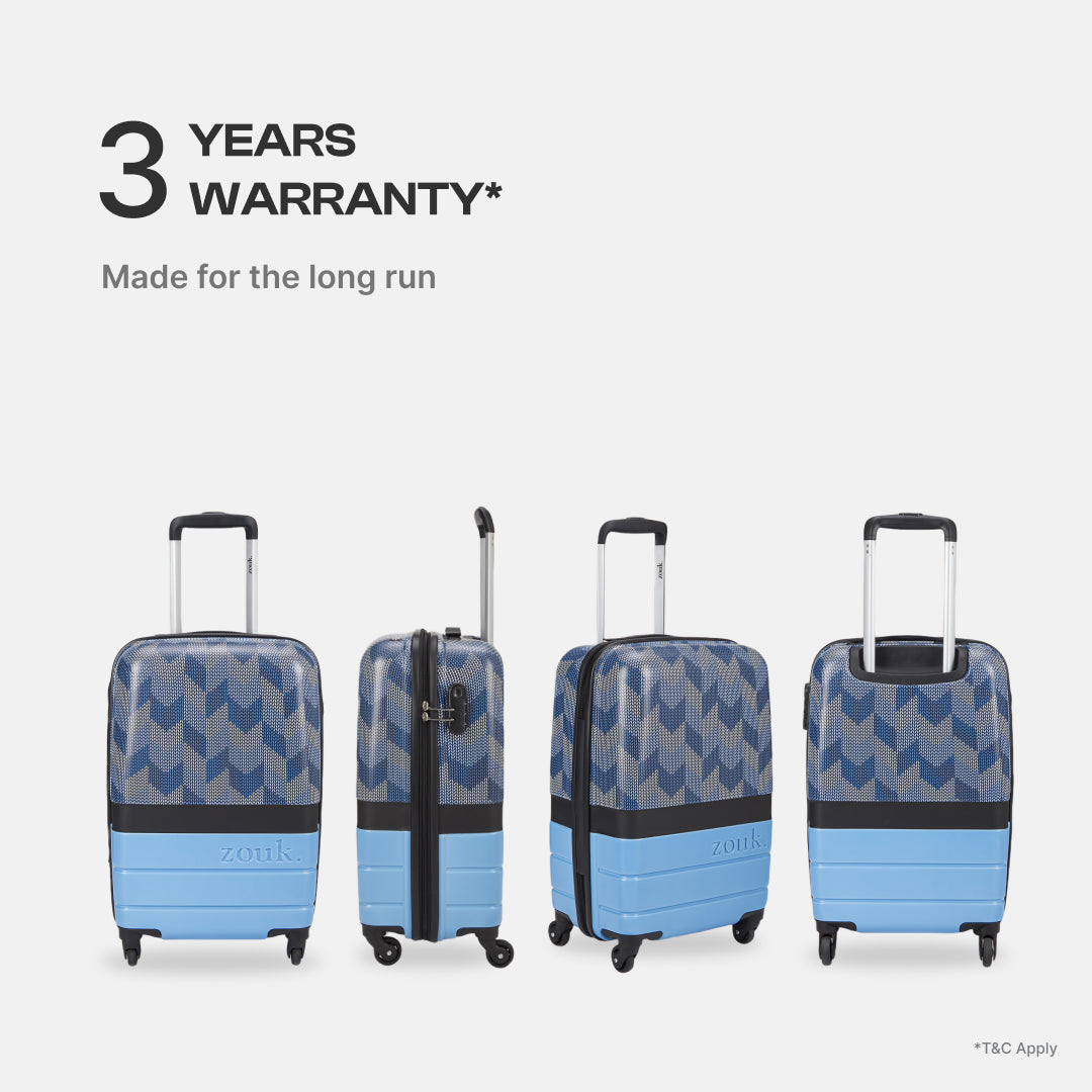 Himachal Chevron Blue Raahi Trolley Bag