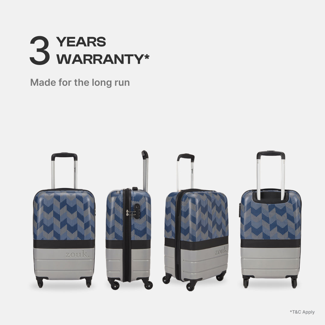 Himachal Chevron Grey Raahi Trolley Bag Combo