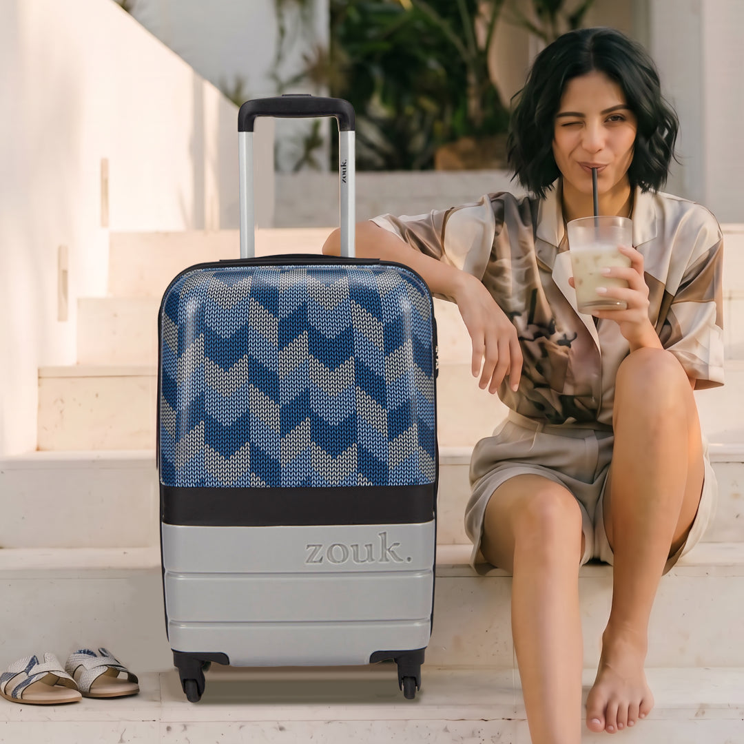 Himachal Chevron Grey Raahi Trolley Bag