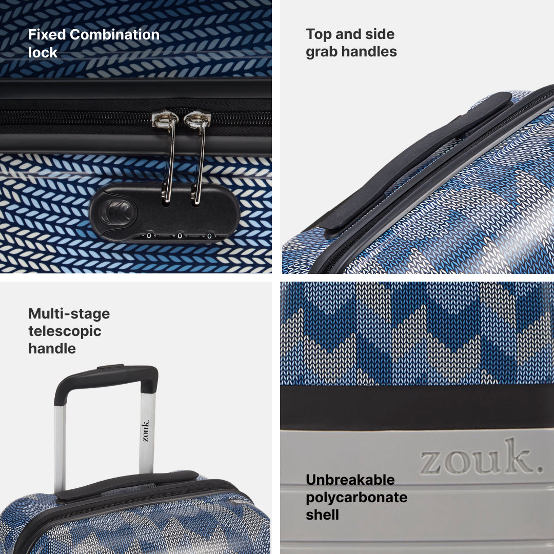 Himachal Chevron Grey Raahi Trolley Bag Combo
