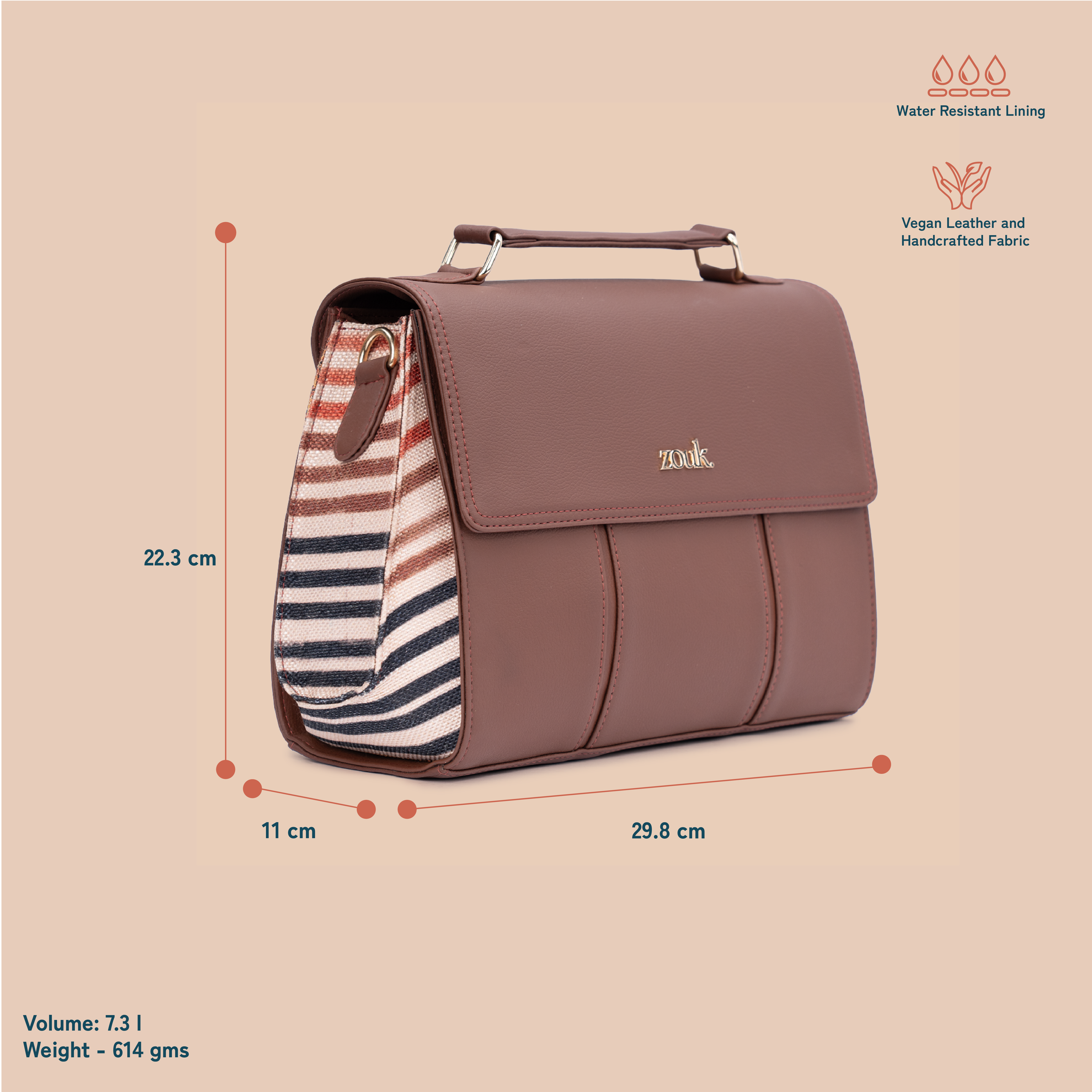 Rhea Kapoor Satchel Bag - Qutub Stripes