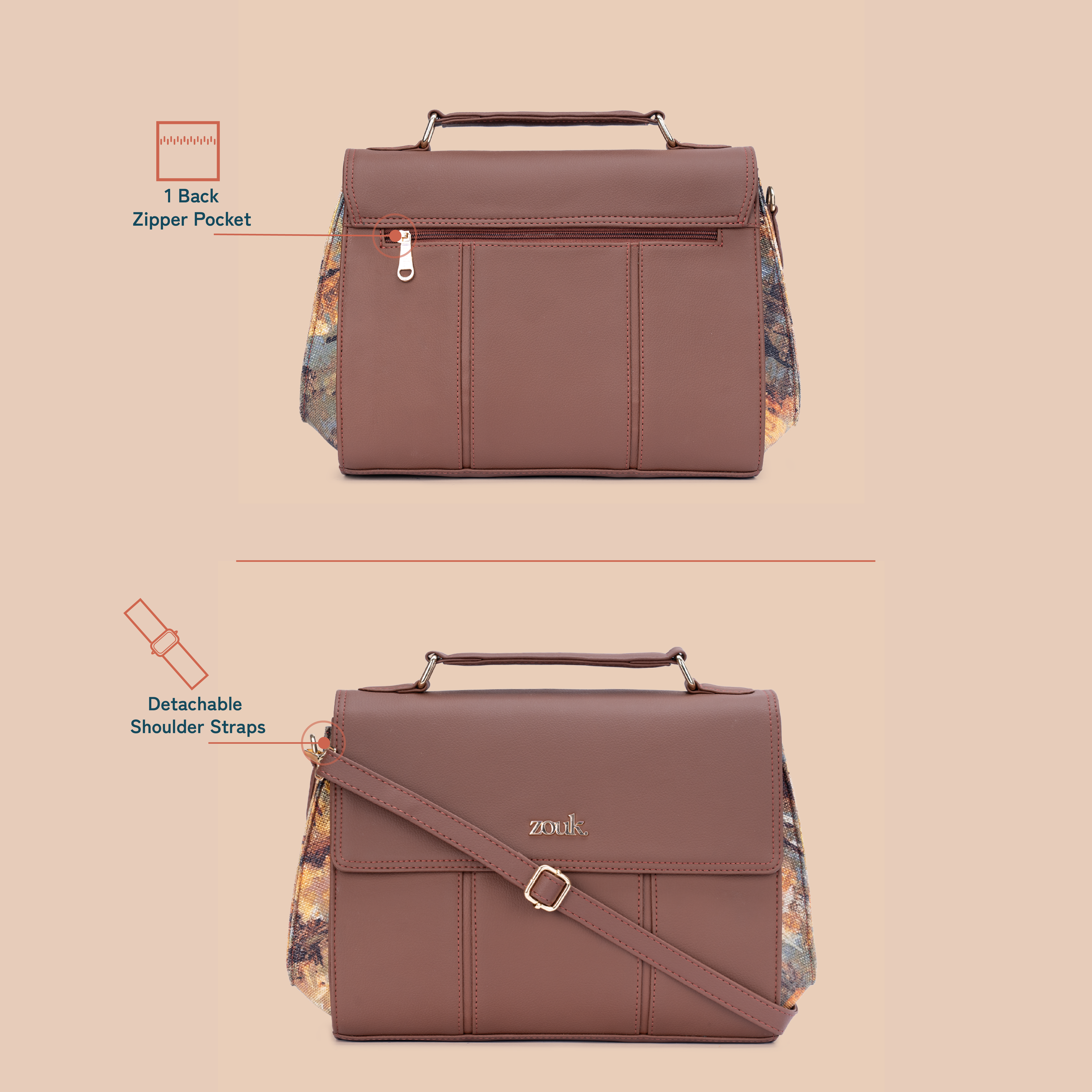 ZIP-Rhea Kapoor Satchel Bag - Bombay Tapestry