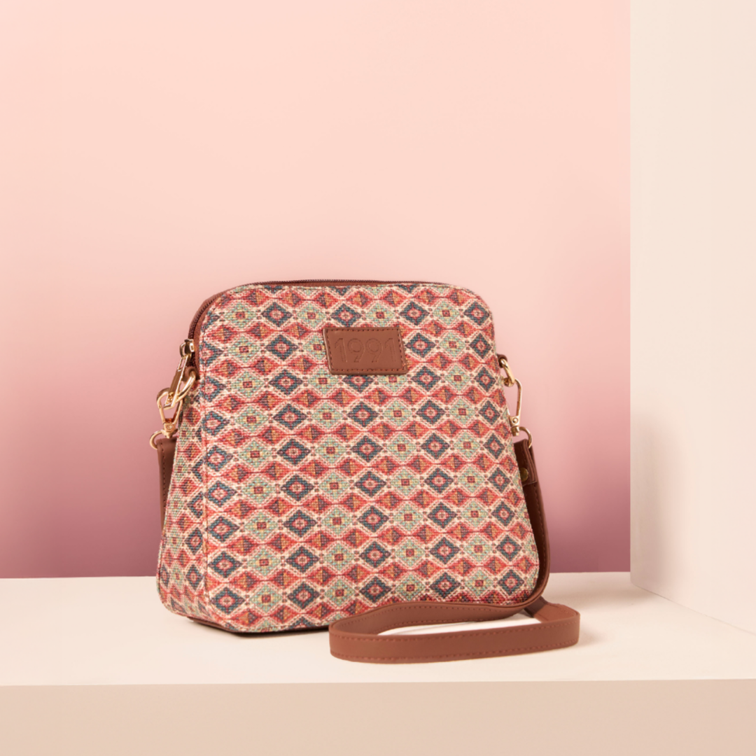 Ajrakh Kami Regular Sling Bag - 1991 by Zouk