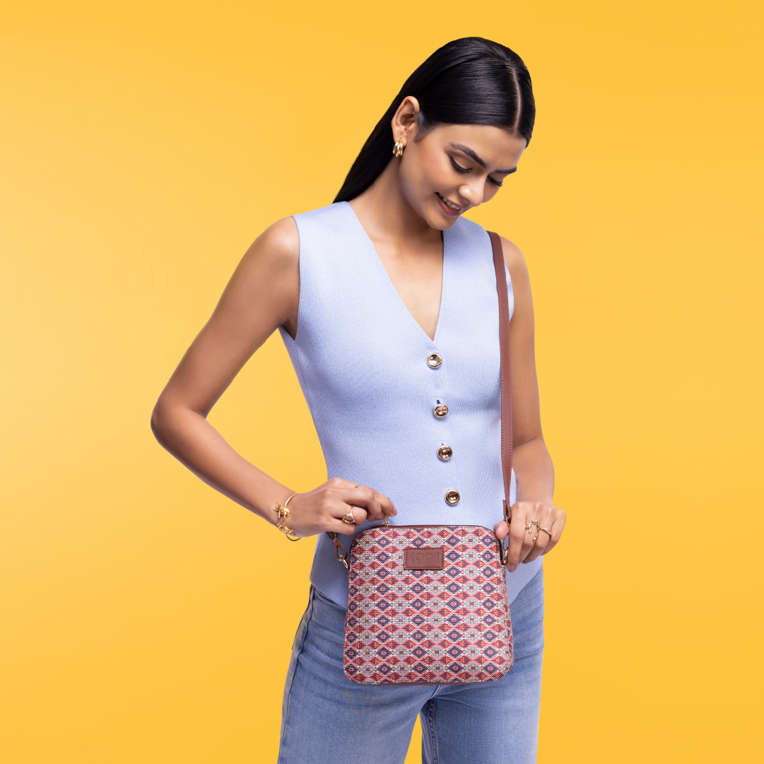 Ajrakh Kami Regular Sling Bag - 1991 by Zouk