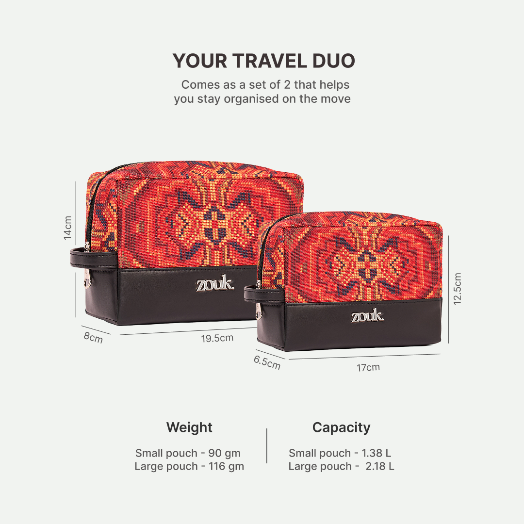 Konark Chroma Raha Travel Pouch (Small+Medium) Combo