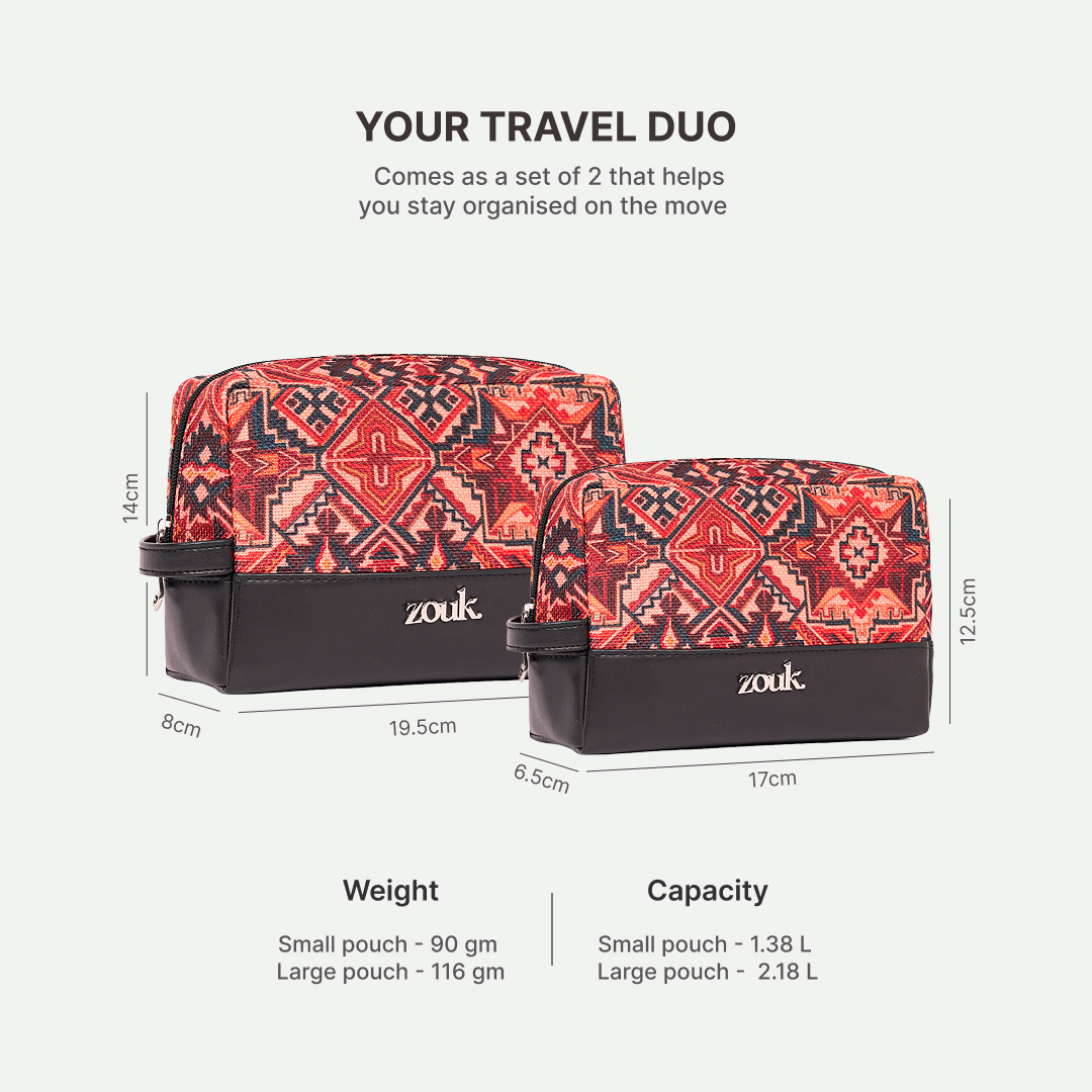 Patan Patola Raha Travel Pouch (Small+Medium) Combo